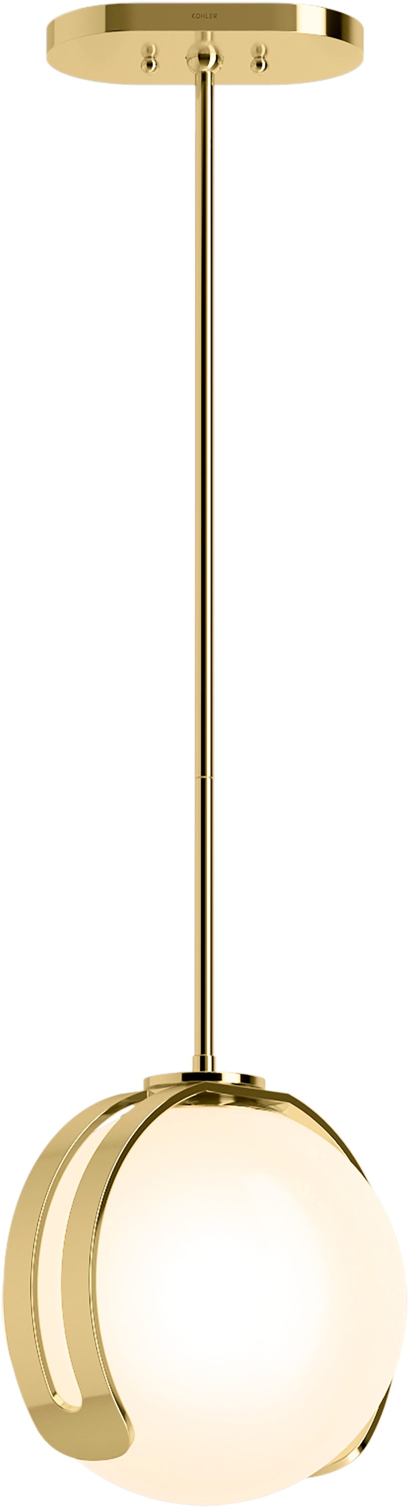 KOHLER 32379-PE01-2PL Kraga 1 -Light Polished Brass Modern/contemporary Frosted glass Globe Hanging Pendant light