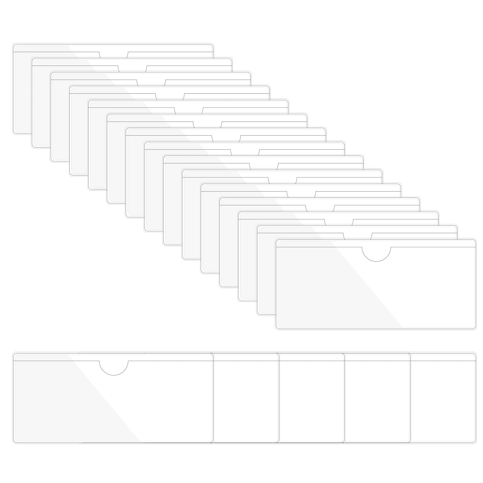 PATIKIL - 4 Inch x 9 Inch Self Adhesive Index Card Pockets 20pcs Plastic Label Holder with Top Op...