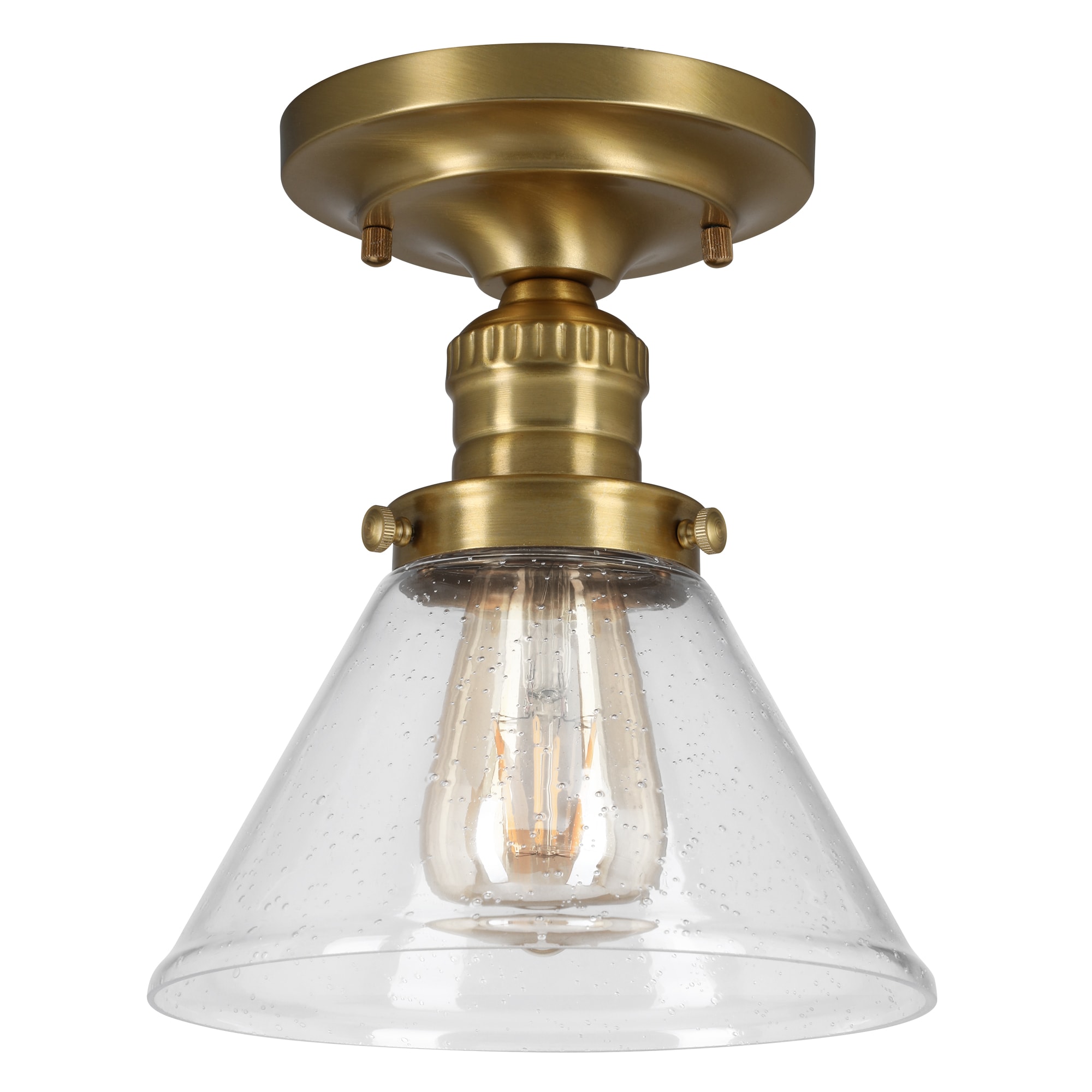 Design House 589069-SG Augustin 1 -Light 7.88-in Satin Gold Semi Flush Mount Light