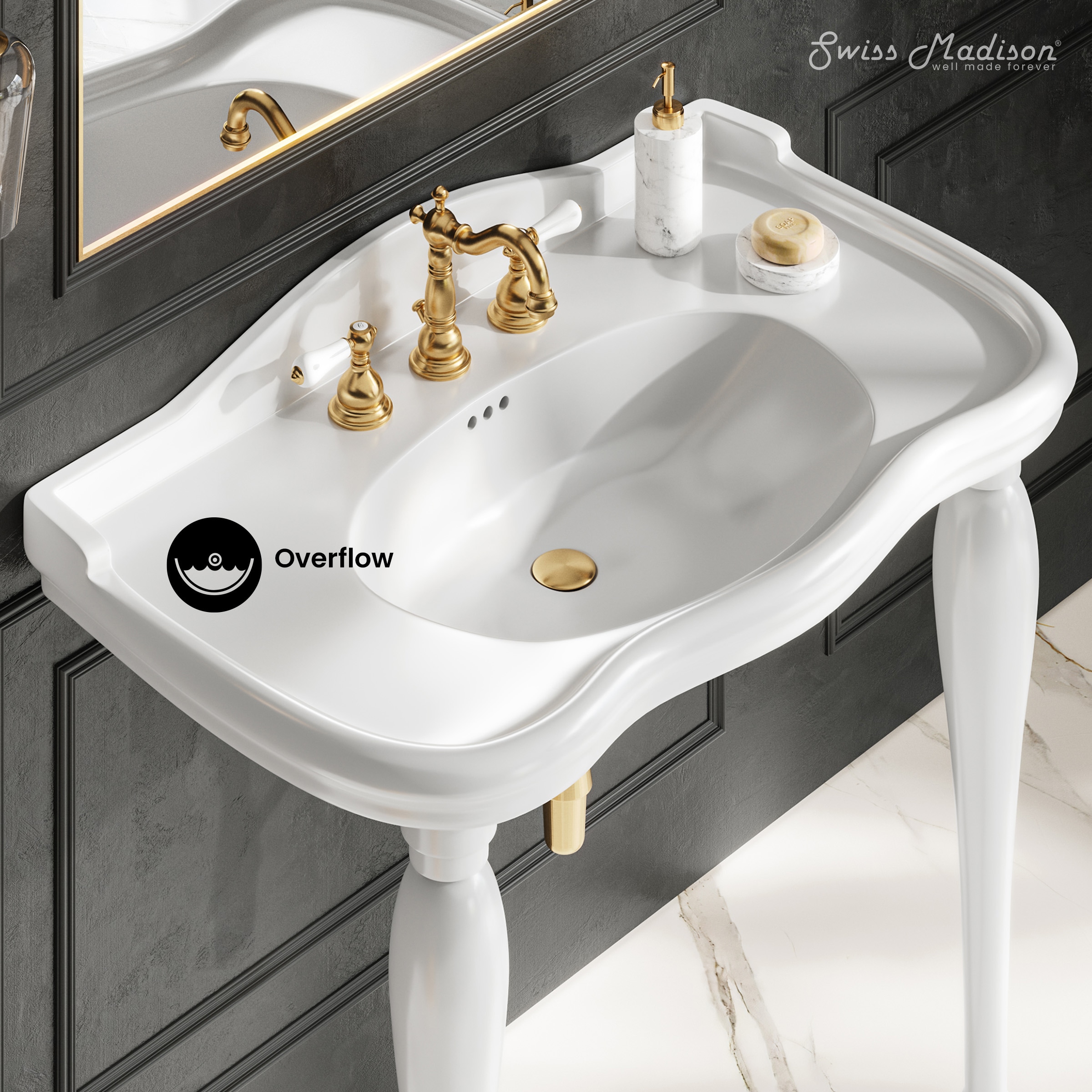 Swiss Madison SM-25-CSCEL01GW-3W Console-Sinks - View #3