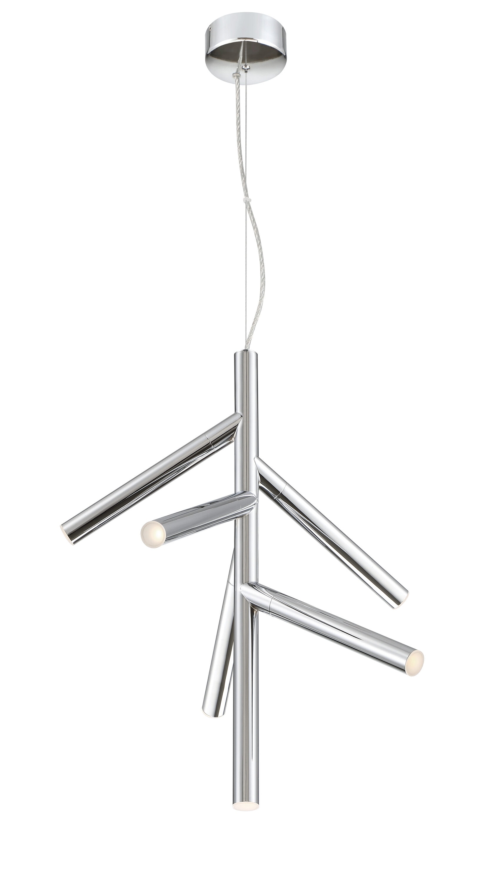 Z-Lite 917-6CH-LED Forest 6 -Light Chrome Modern/contemporary Sputnik Integrated LED Medium (10-22 inches) Hanging Pendant light
