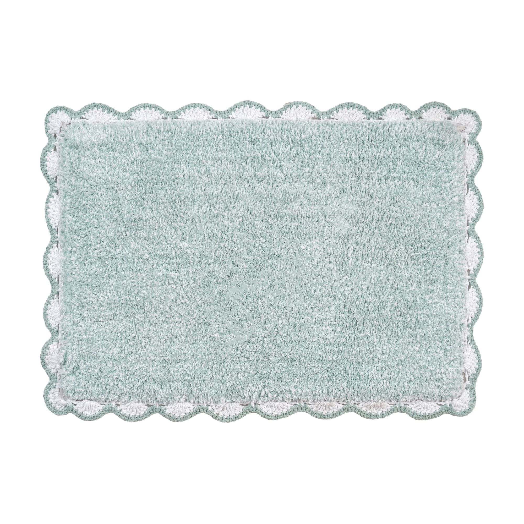 Laura Ashley  Heathered Crochet Border 17x24 Bath Rugs