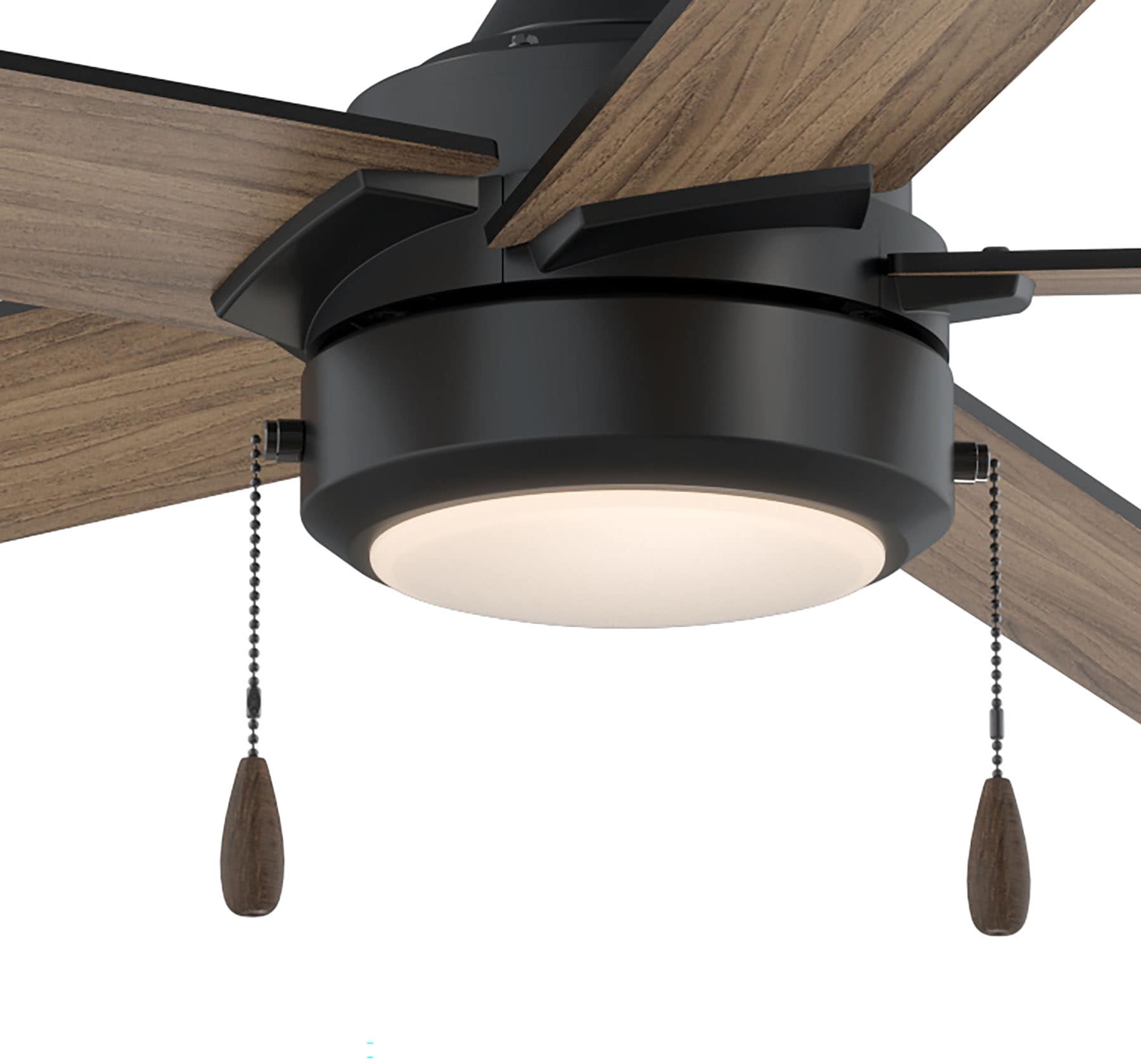 Minka Ceiling Fan Co. Lisbourne 52-in Matte Black with Medium Maple and ...