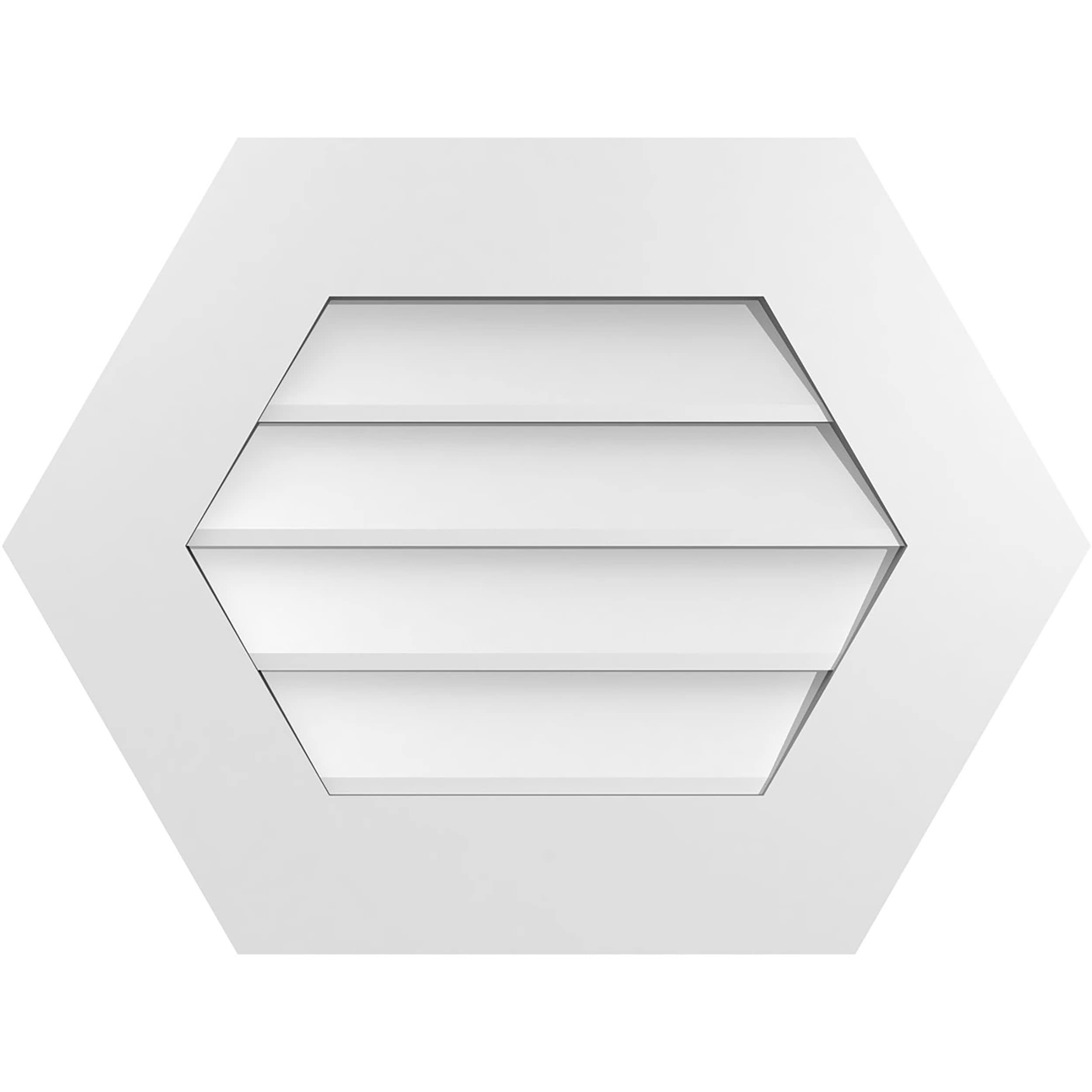 Ekena Millwork GVPHP24X1801SN 24-Inches x 18-Inches Off-white Peaked PVC Gable Louver Vent