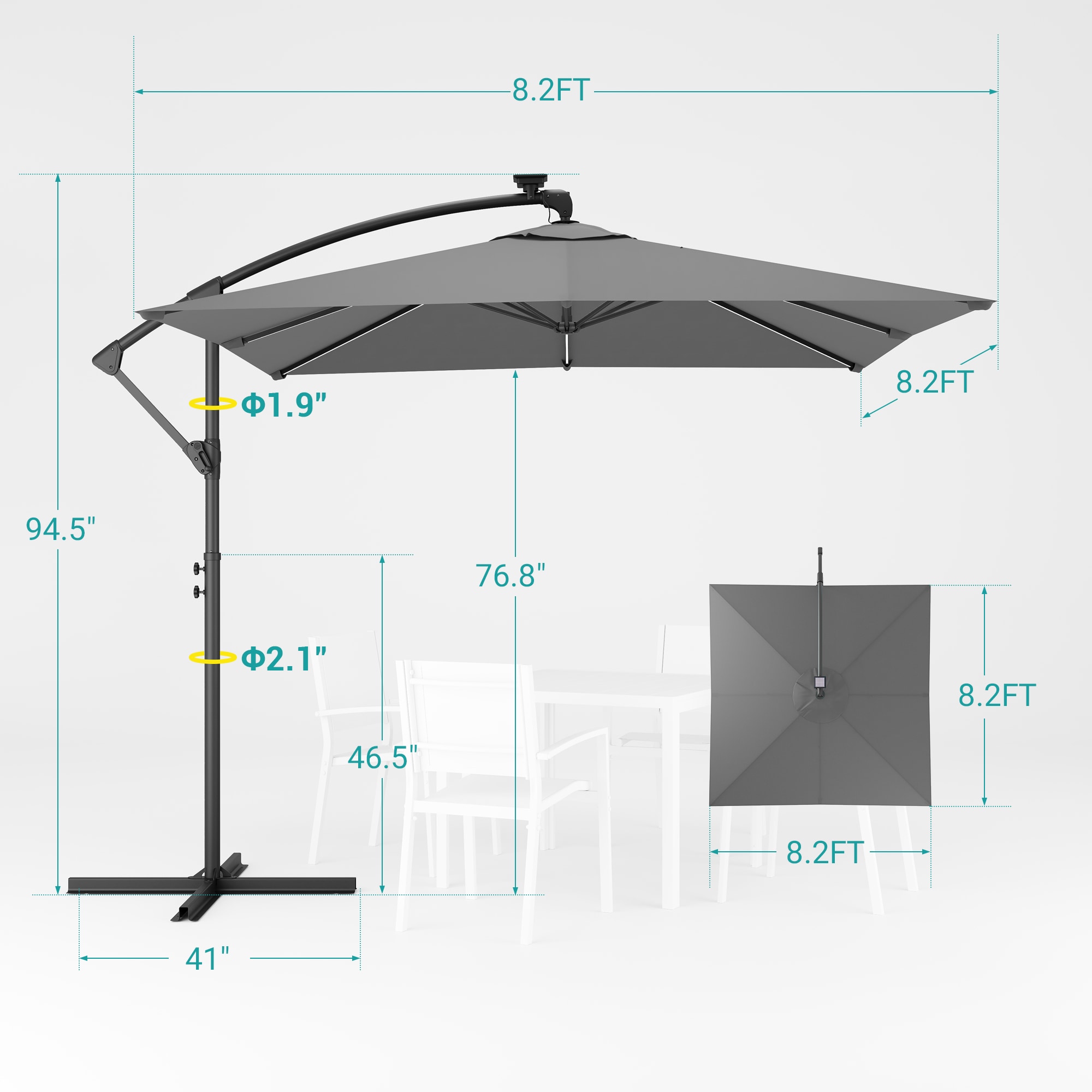 ACEGOSES LW-SM-F105-GY Umbrellas-2 - View #2