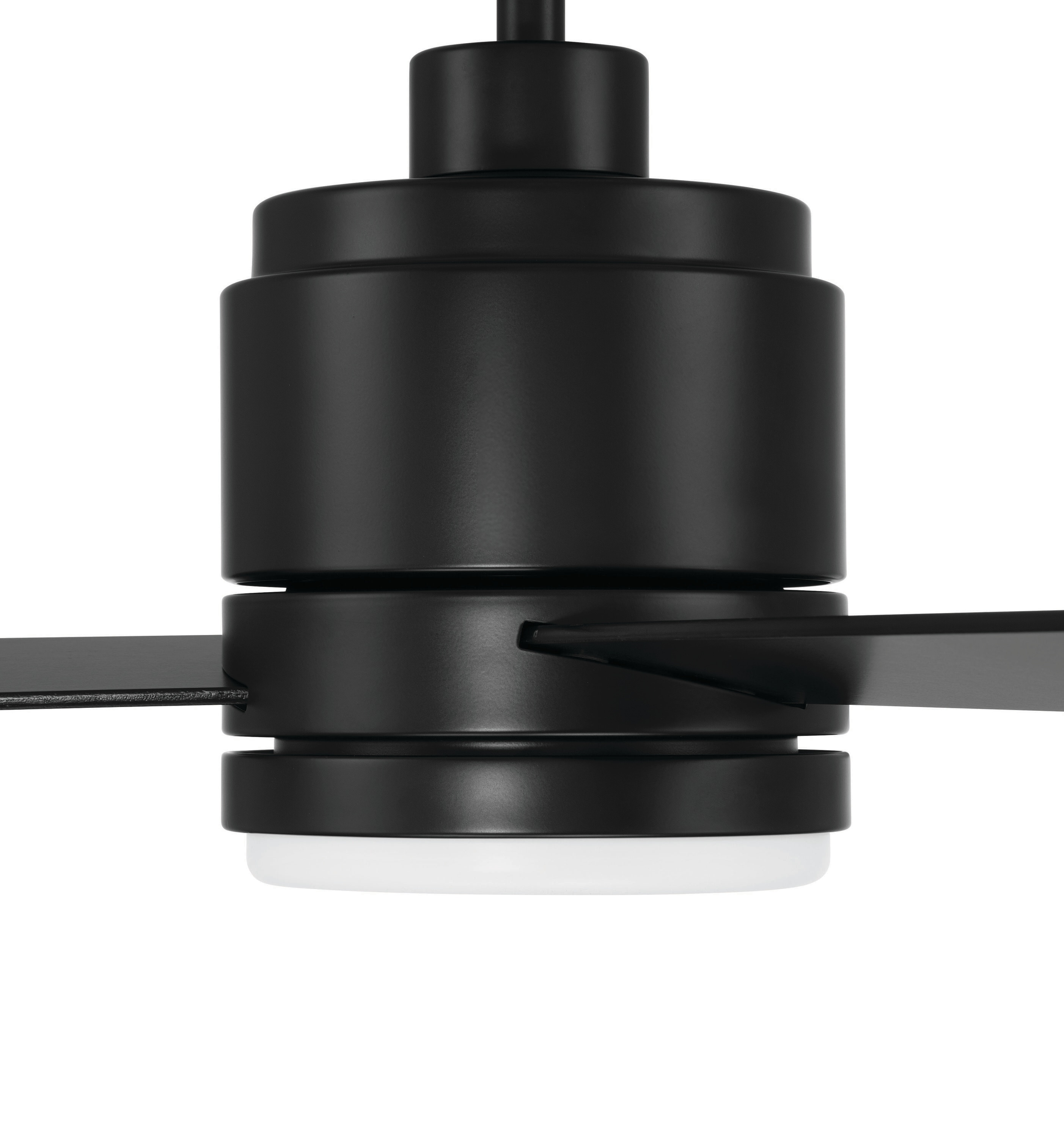 Flat Black 52" Ceiling Fan with Frost White Acrylic Light