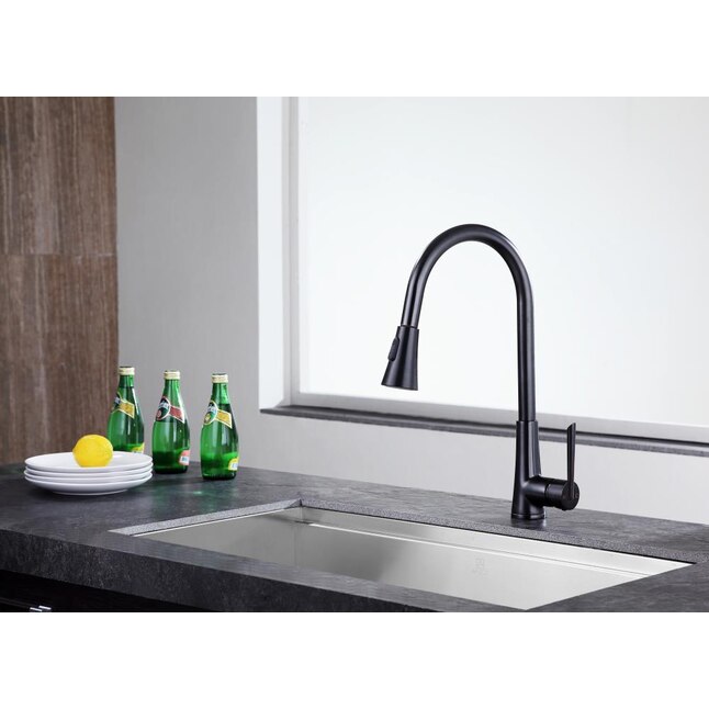 ANZZI Tulip Oil Rubbed Bronze 1-Handle Deck-Mount Pull-Out Handle Kitchen Faucet ANZZI Tulip Oil Rubbed Bronze 1-Handle Deck-Mount Pull-Out Handle Kitchen Faucet