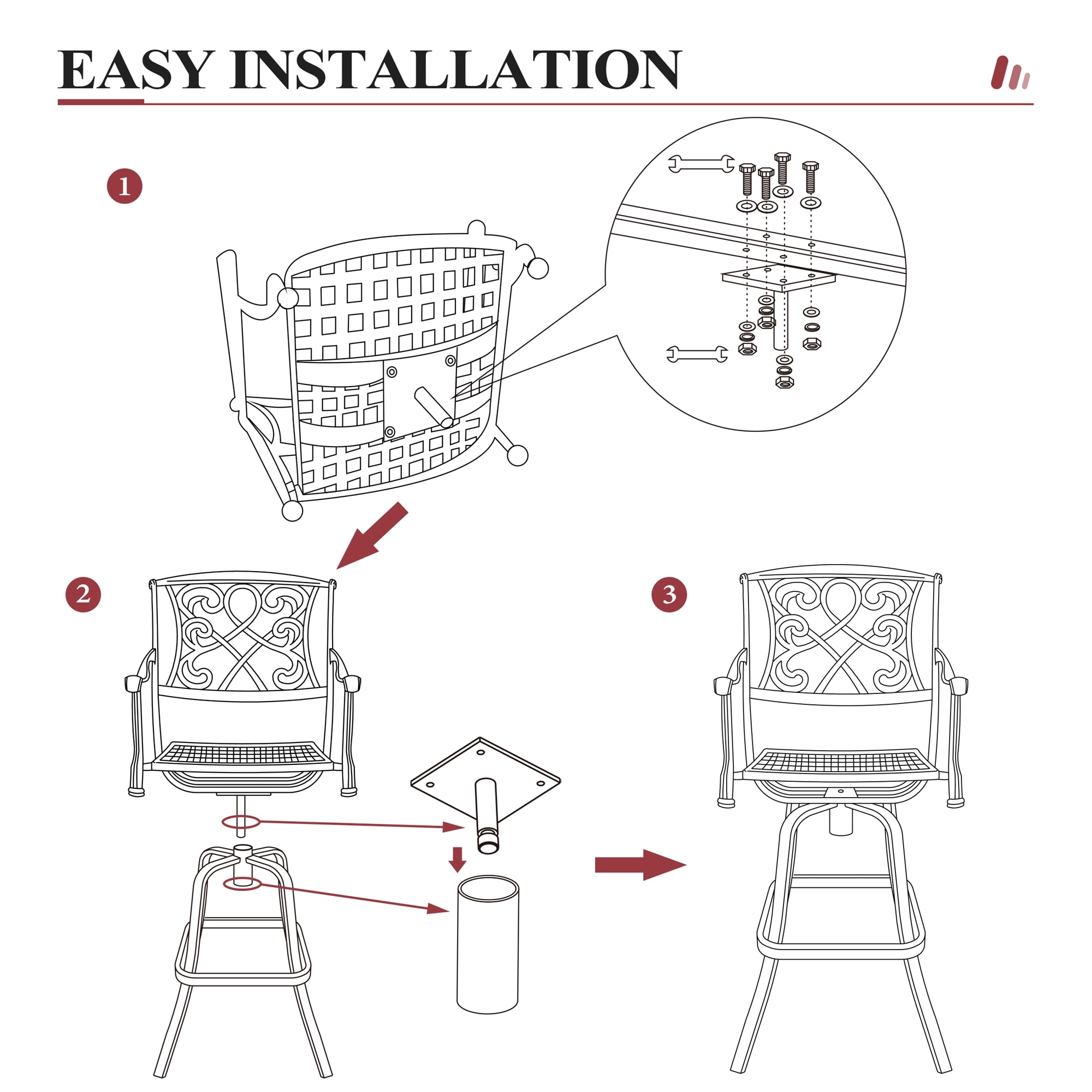 Crestlive Products CL-ST003RED Patio-Chairs - View #7