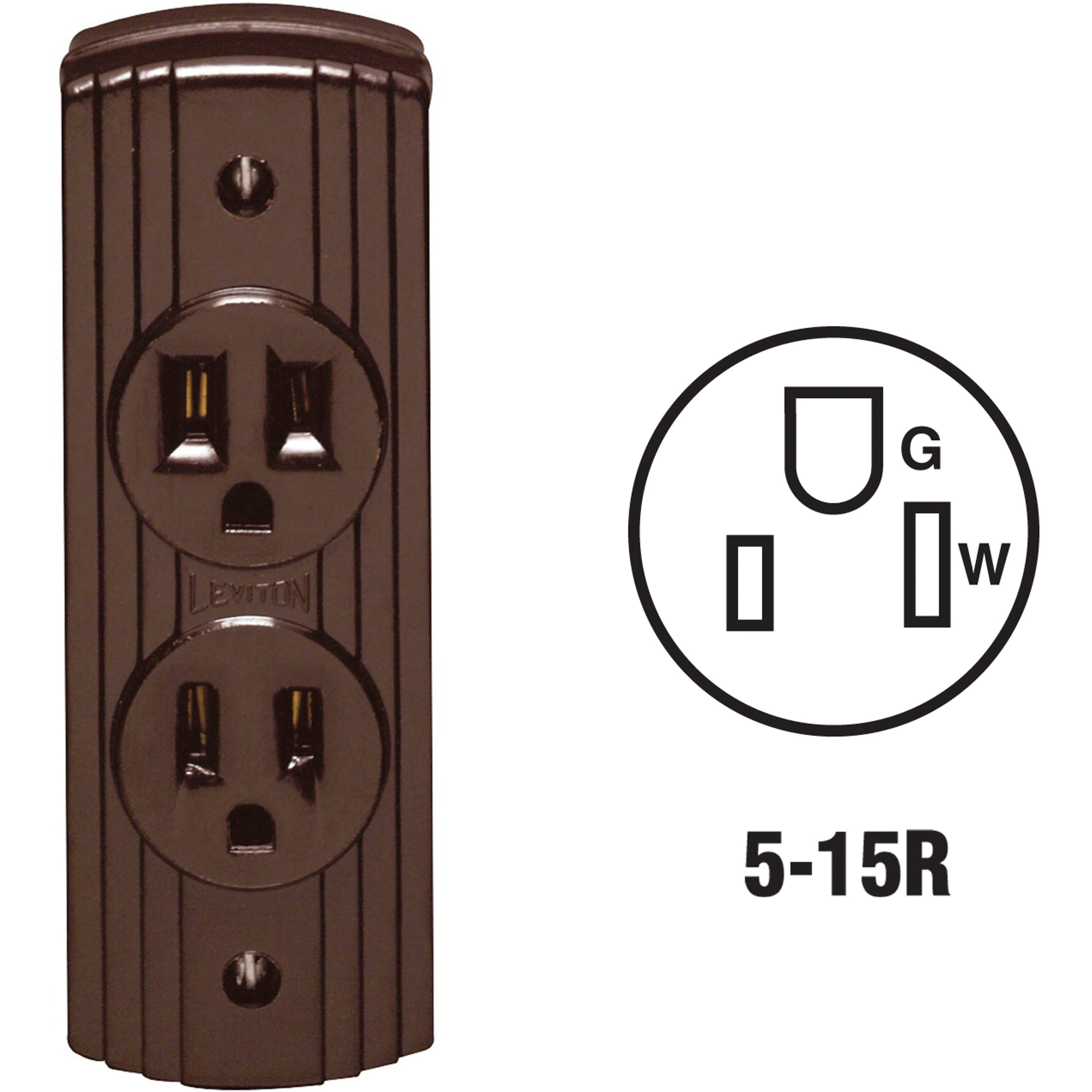 Leviton  15 Amp 125 Volt LevOLet Duplex Receptacle for Indoor Use