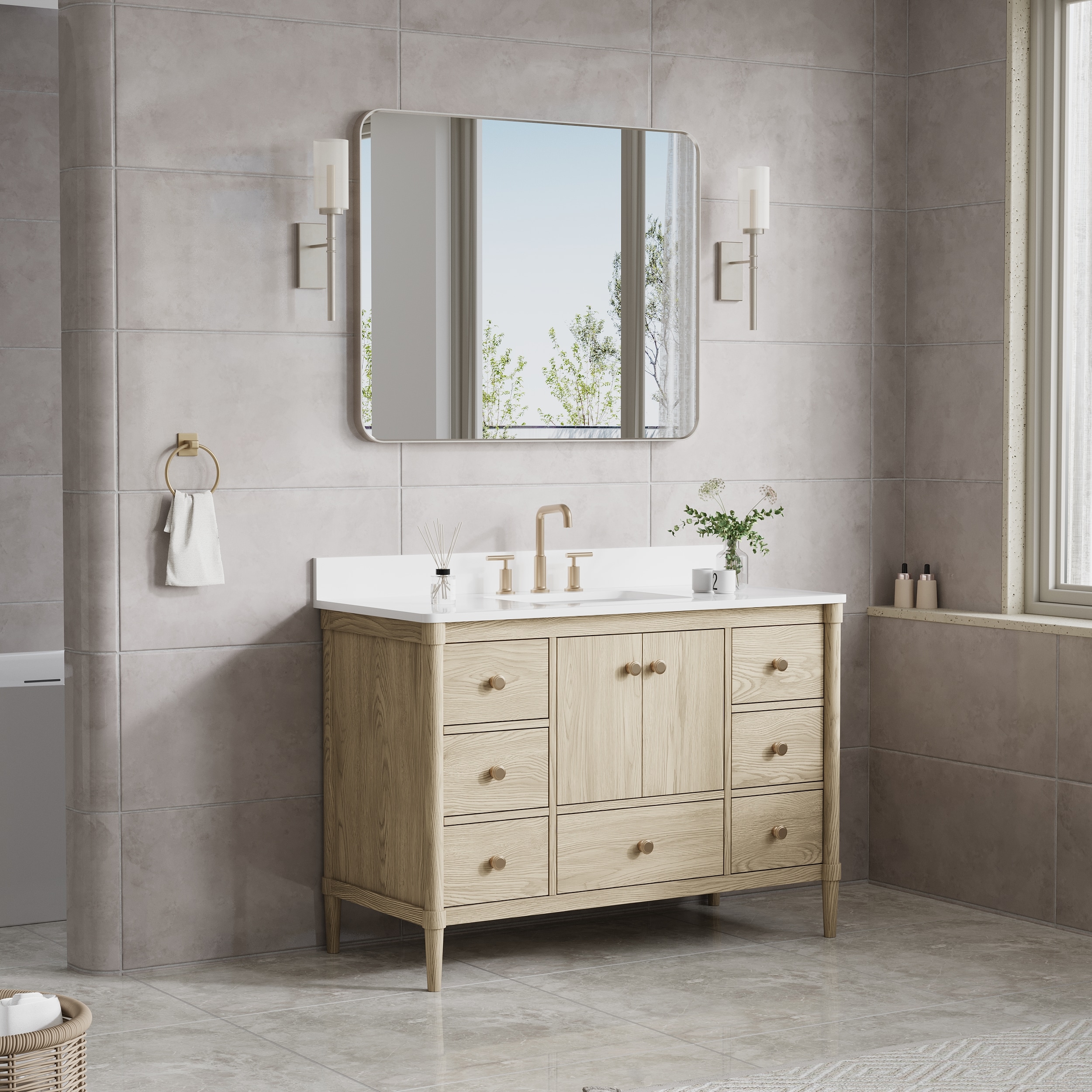 WELLFOR MD2832MR-WT Framed-Bath-Mirrors - View #11