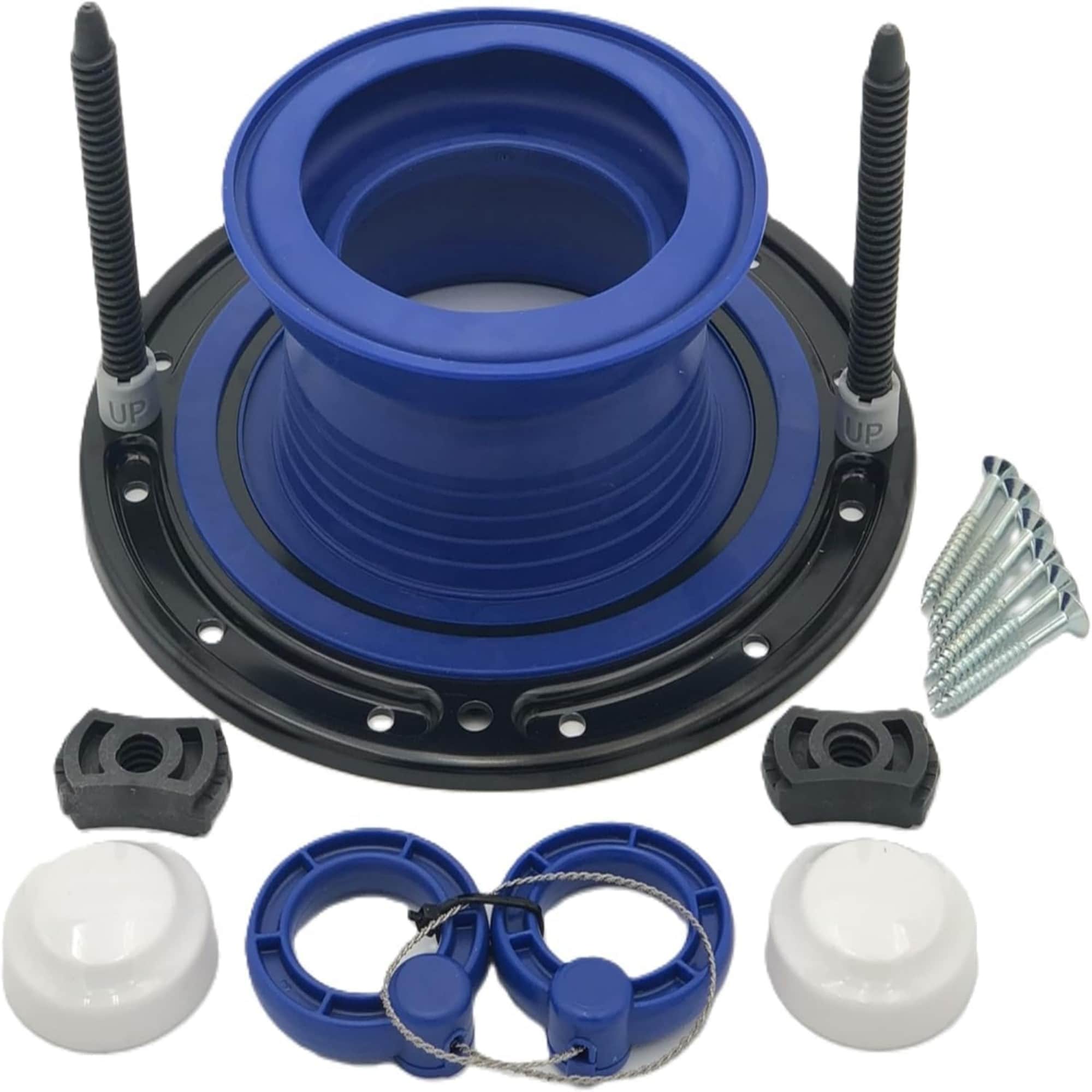 Numhew - Toilet Flange Repair Kit with Self-Adjusting Wax-Free Seal and Bolt Trimming Saw