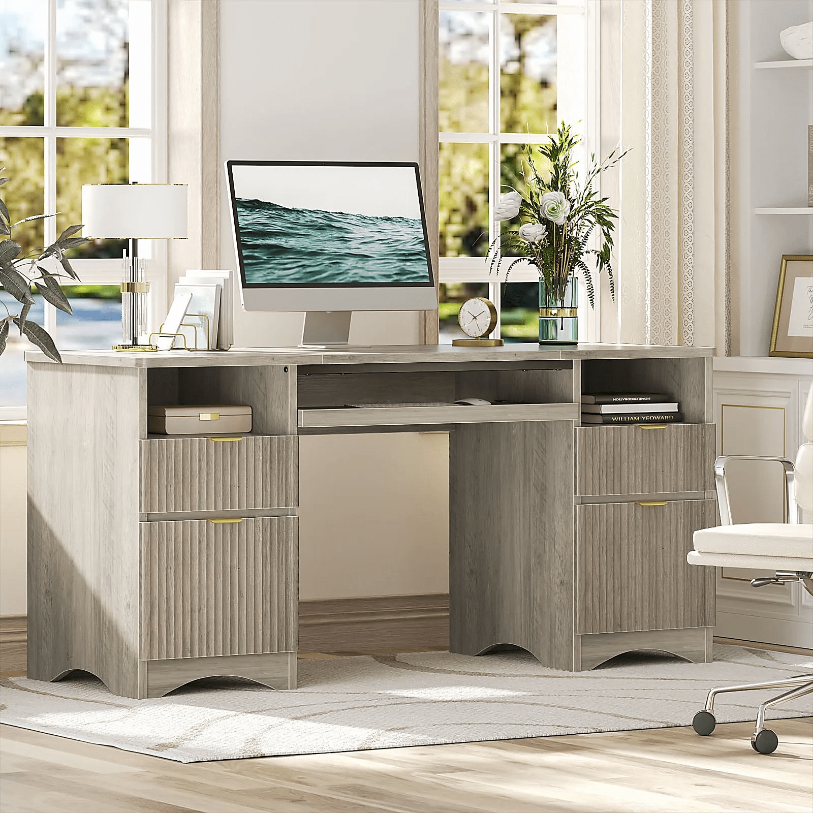Bestier LOW-H106115K-GRYW desks - View #2