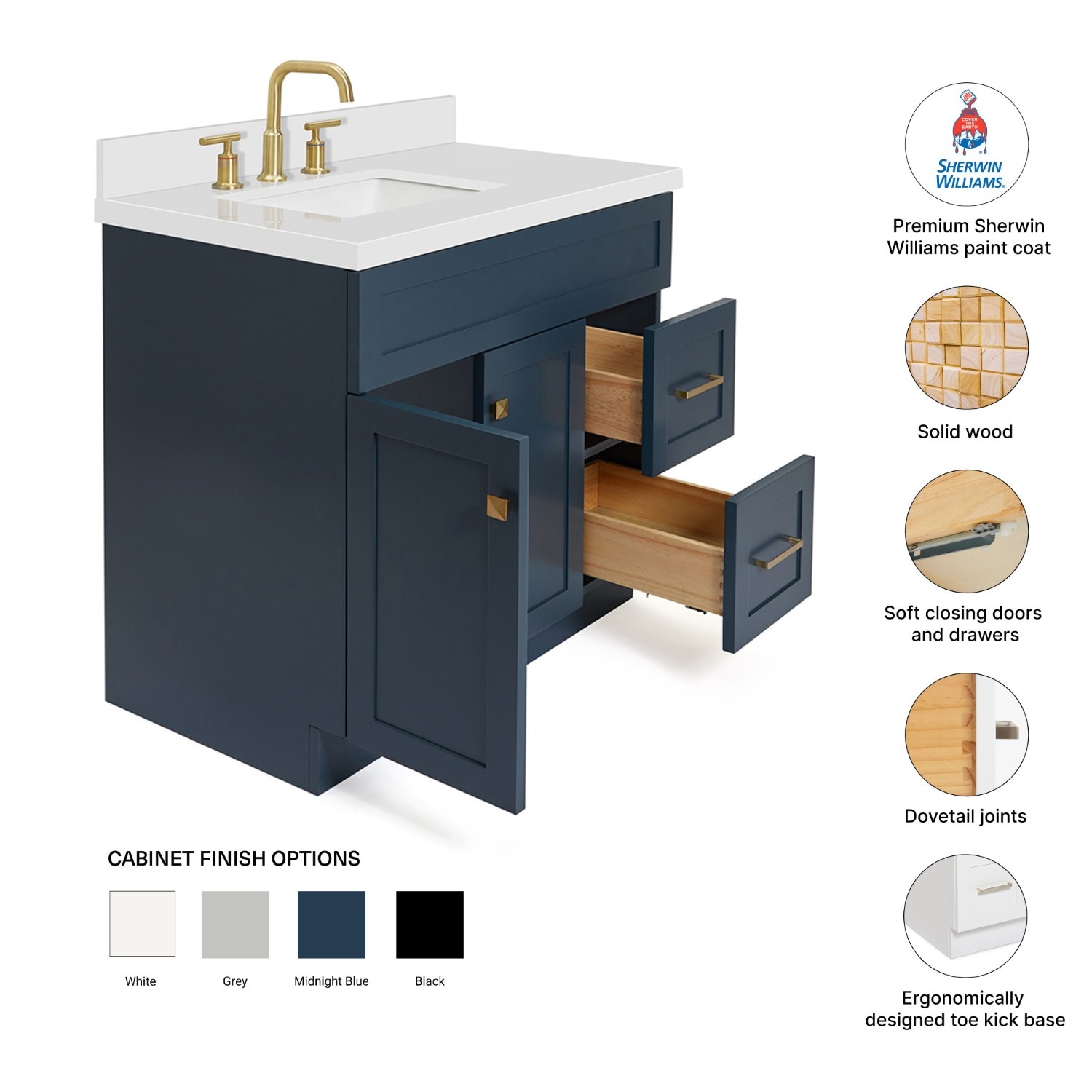 ARIEL F037SLWQRVOMNB Bath-Vanity-Combo - View #5