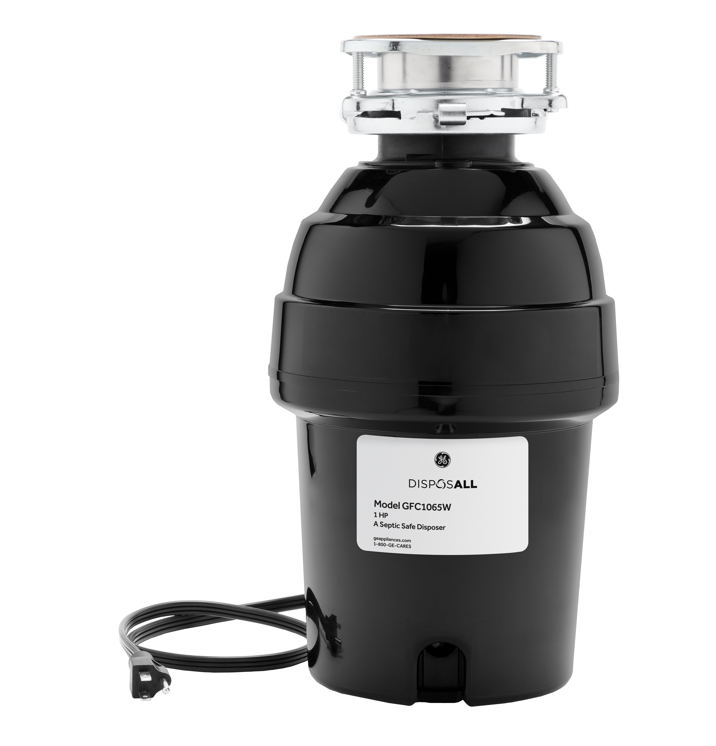 GE GFC1065W Continuous feed 1-HP Septic Safe Corded Garbage Disposal with Noise Insulation