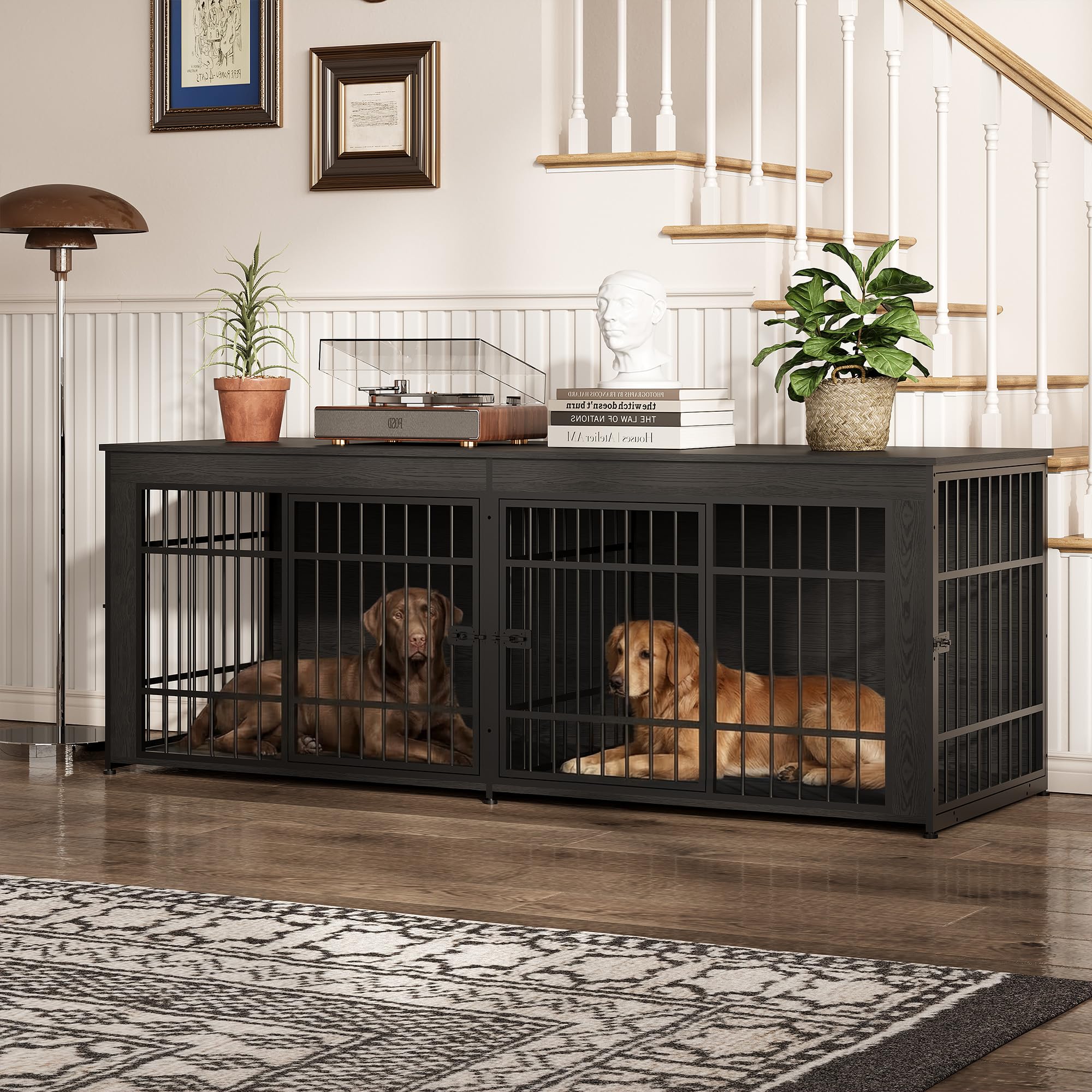 Garvee Heavy Duty Wooden Dog Crate Furniture with Divider in the Crates ...