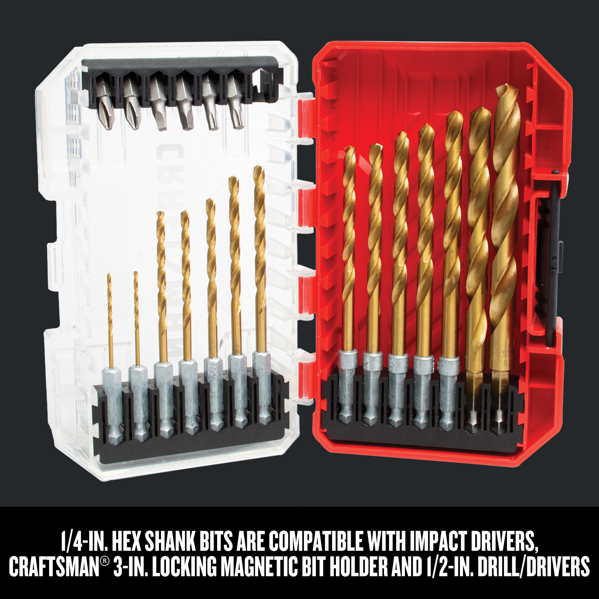 CRAFTSMAN 21-Piece Assorted Titanium Nitride Coated Hss Jobber Length ...