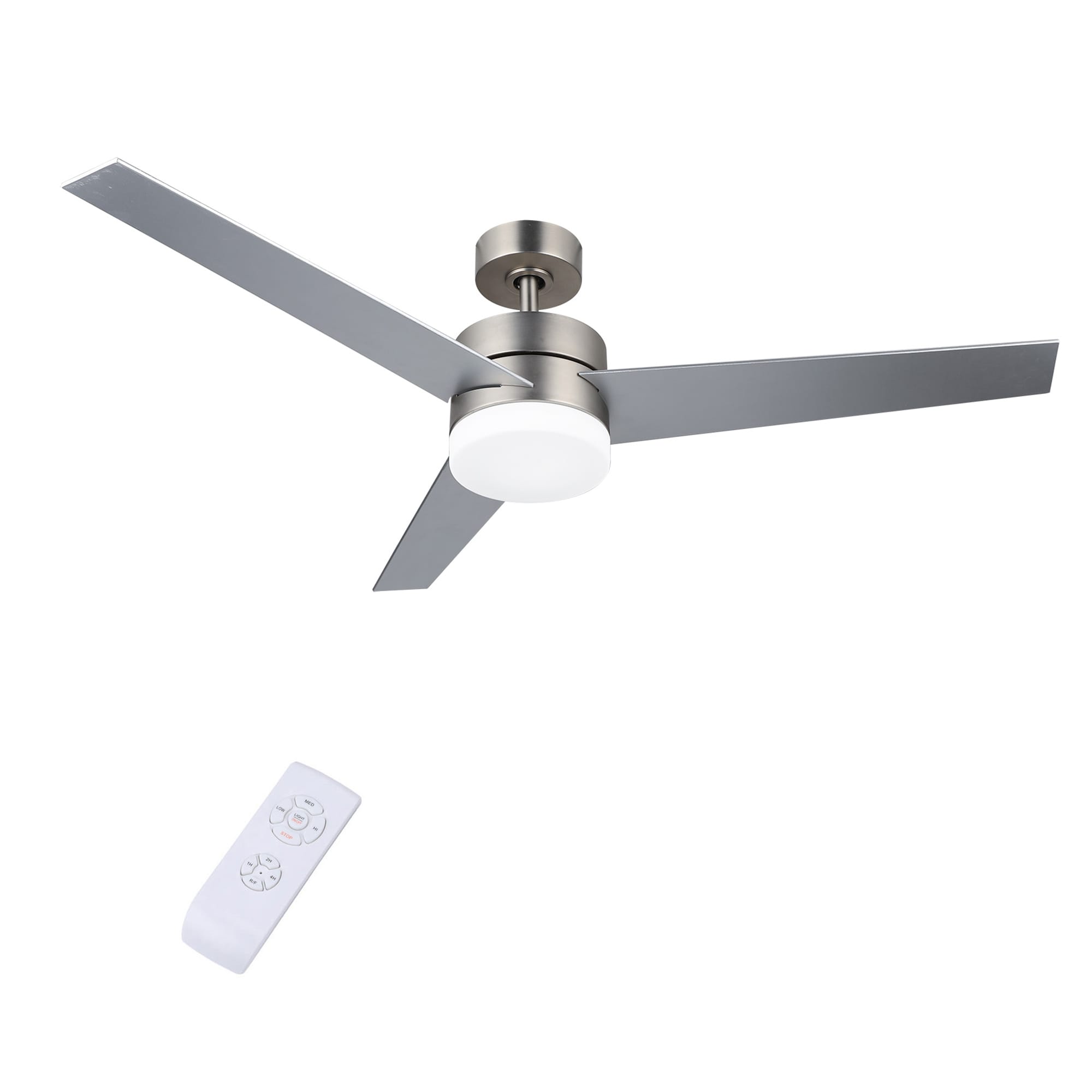 CO-Z 52-in Brushed Nickel Color-changing Indoor Ceiling Fan with 