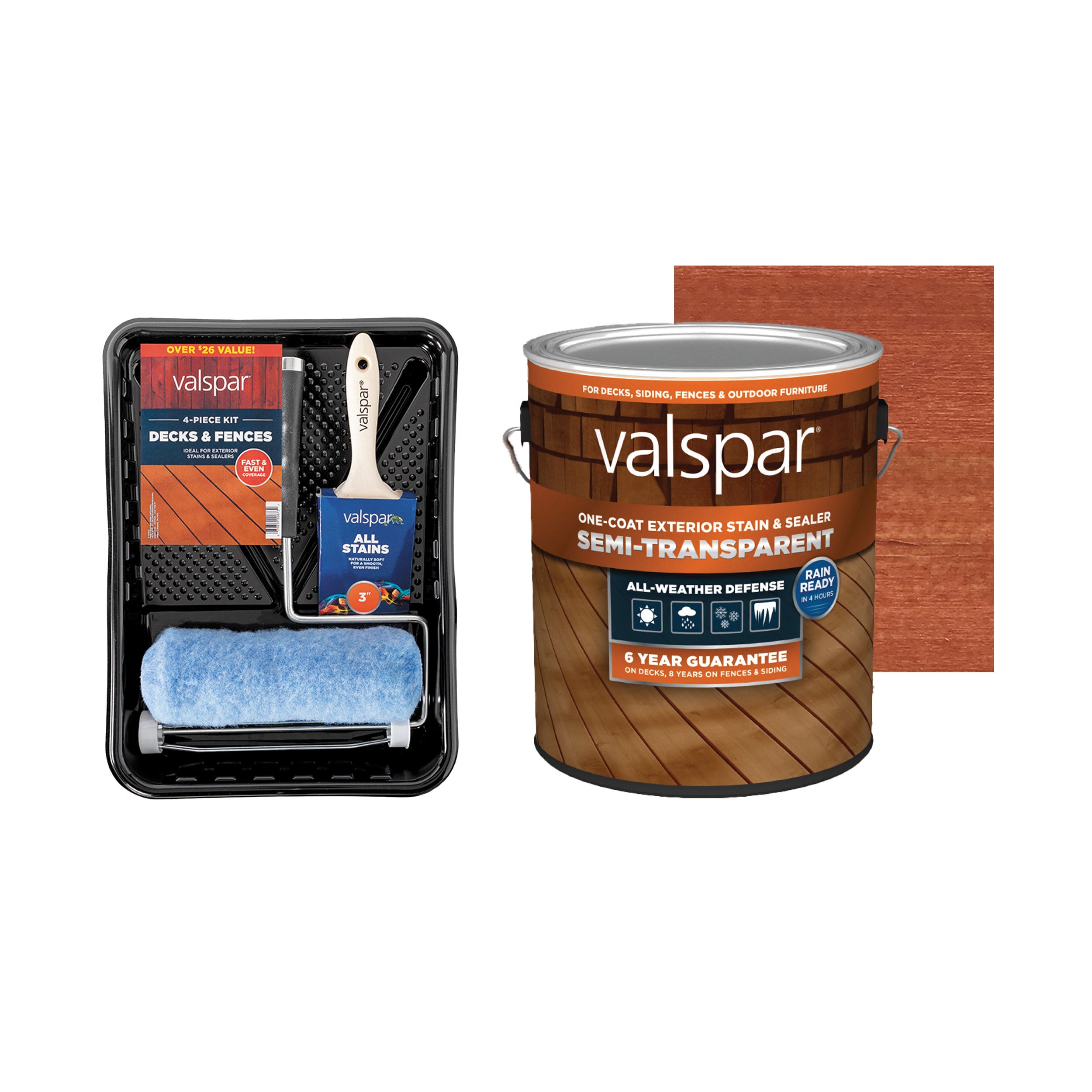 Valspar Semi-Transparent Sunlit Copper Exterior Stain Project Kit