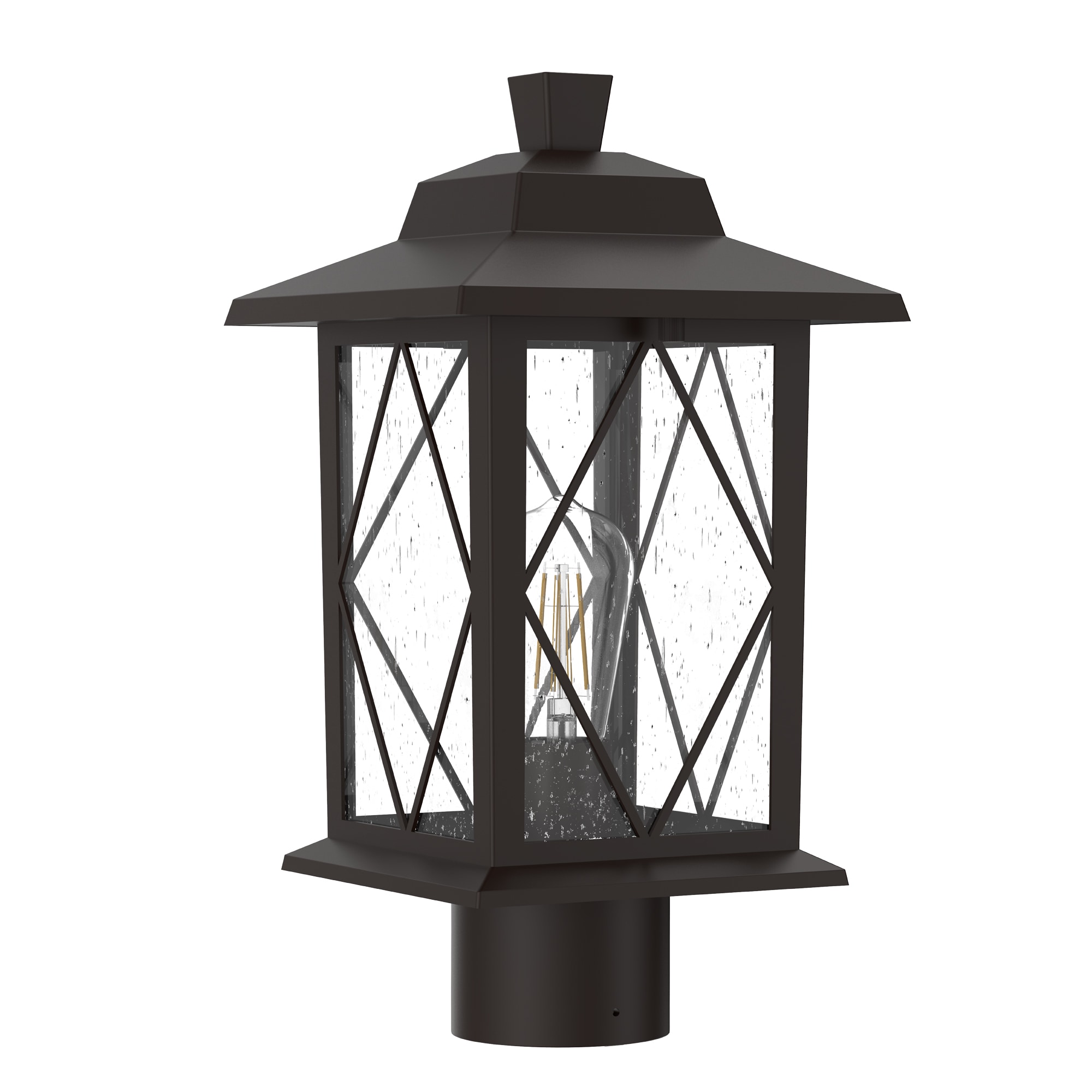 Project Source ZDL1199-C0001 Larkdale 1 -Light 15-in H Matte Bronze Hardwired Outdoor Wall Light