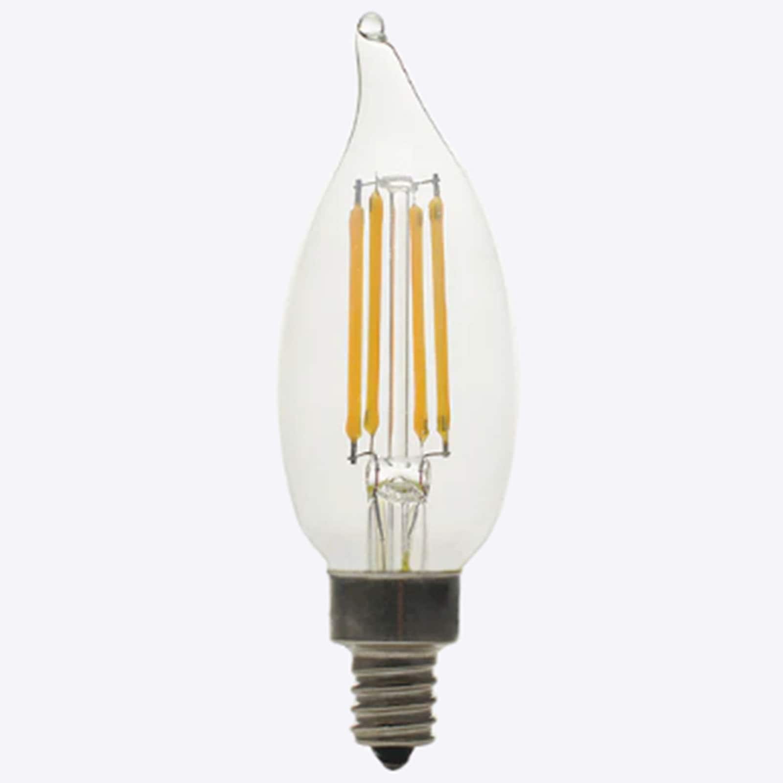 Vintage Dimmable LED Candelabra Bulbs, 6-Pack, Clear Glass