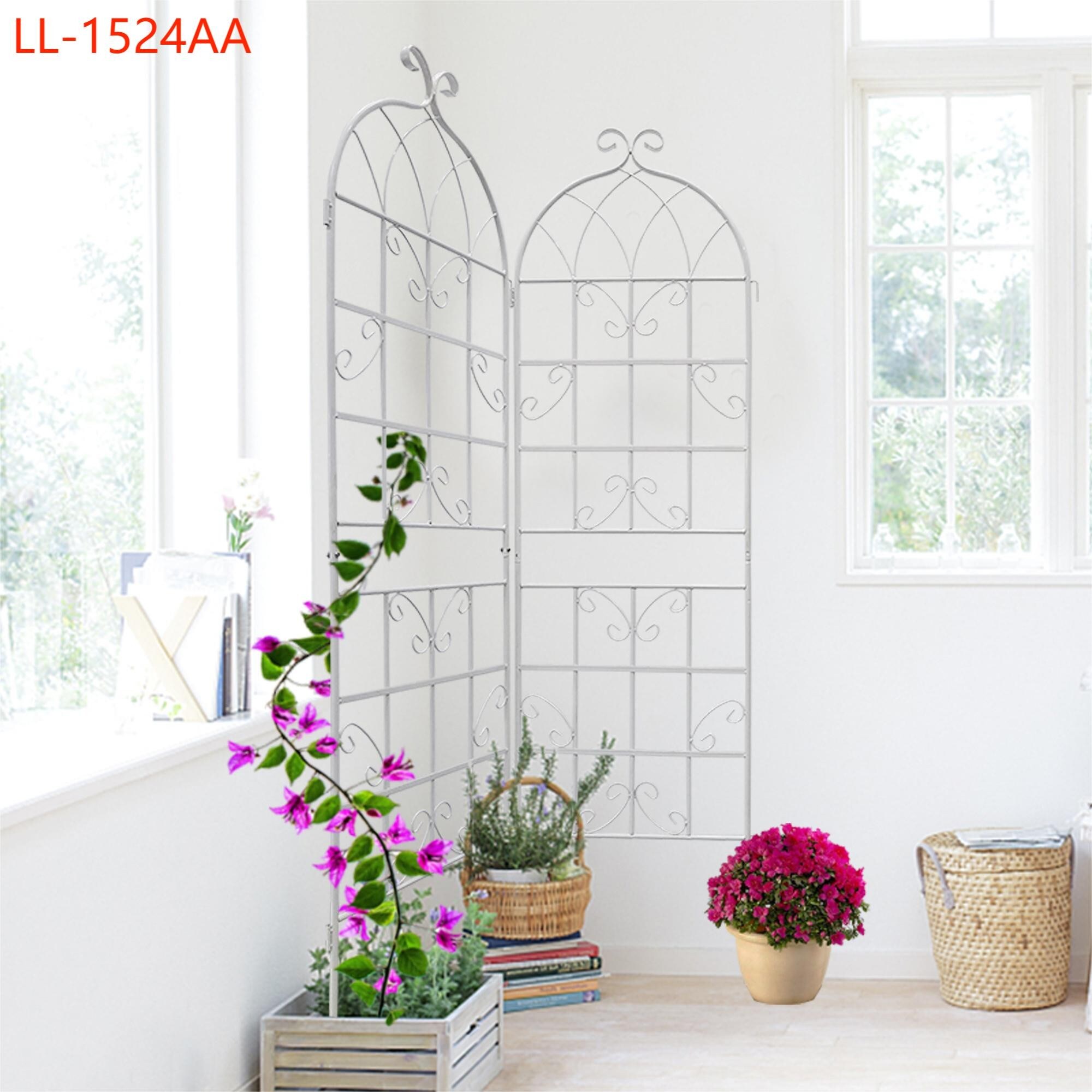 Yiekholo LL-1524AA 19.7-Inches W x 71-Inches H White Iron Traditional Garden Trellis For Climbing Plants For Cucumbers For Roses 4 -Pack