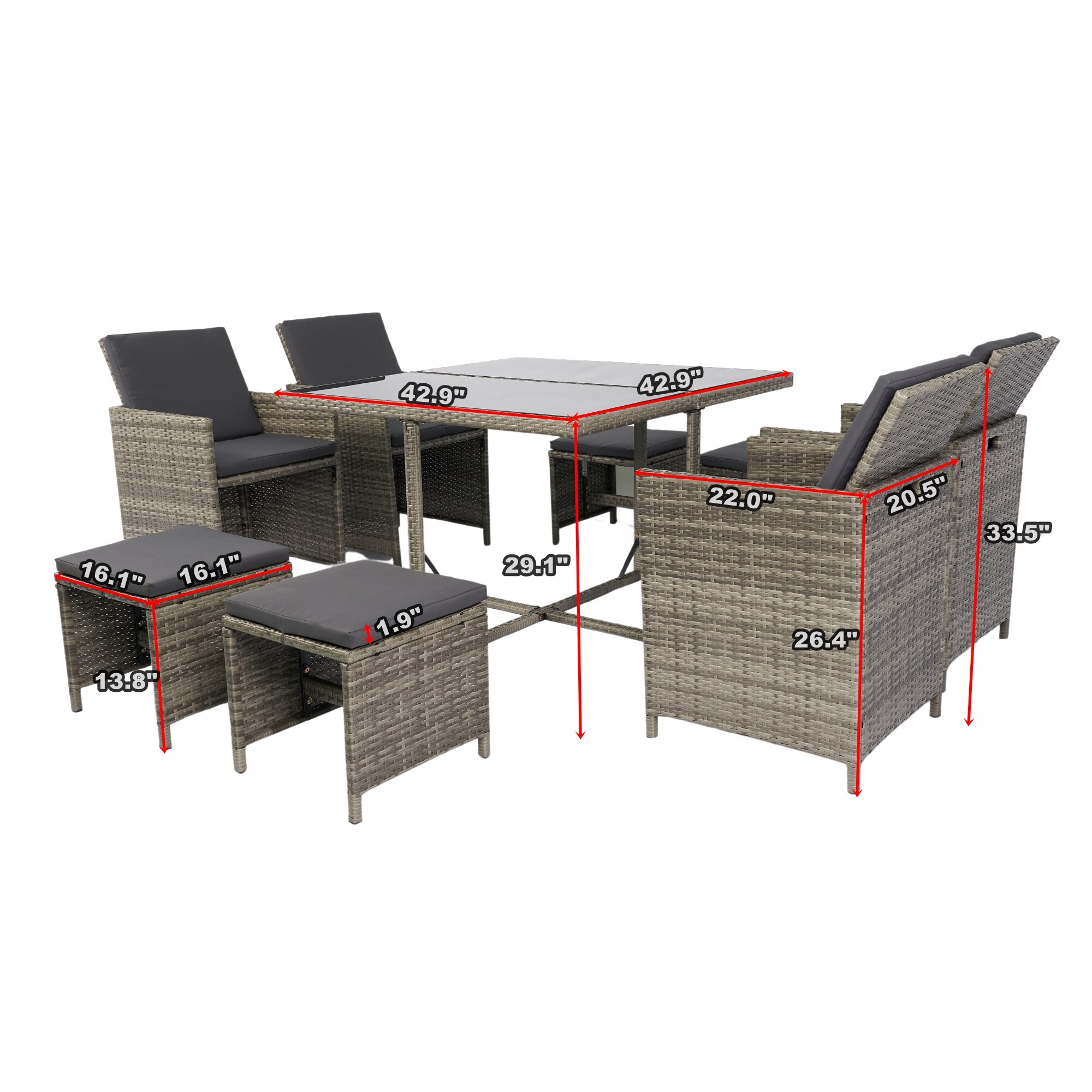 Mondawe MA-GCABQ-HAL3B Patio-Dining-Sets - View #19