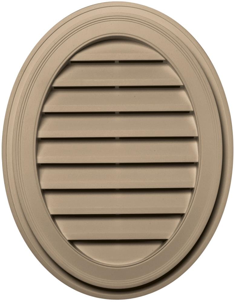 Builders Edge 120042127069 21-in x 27-in Tan Oval Vinyl Gable Louver Vent