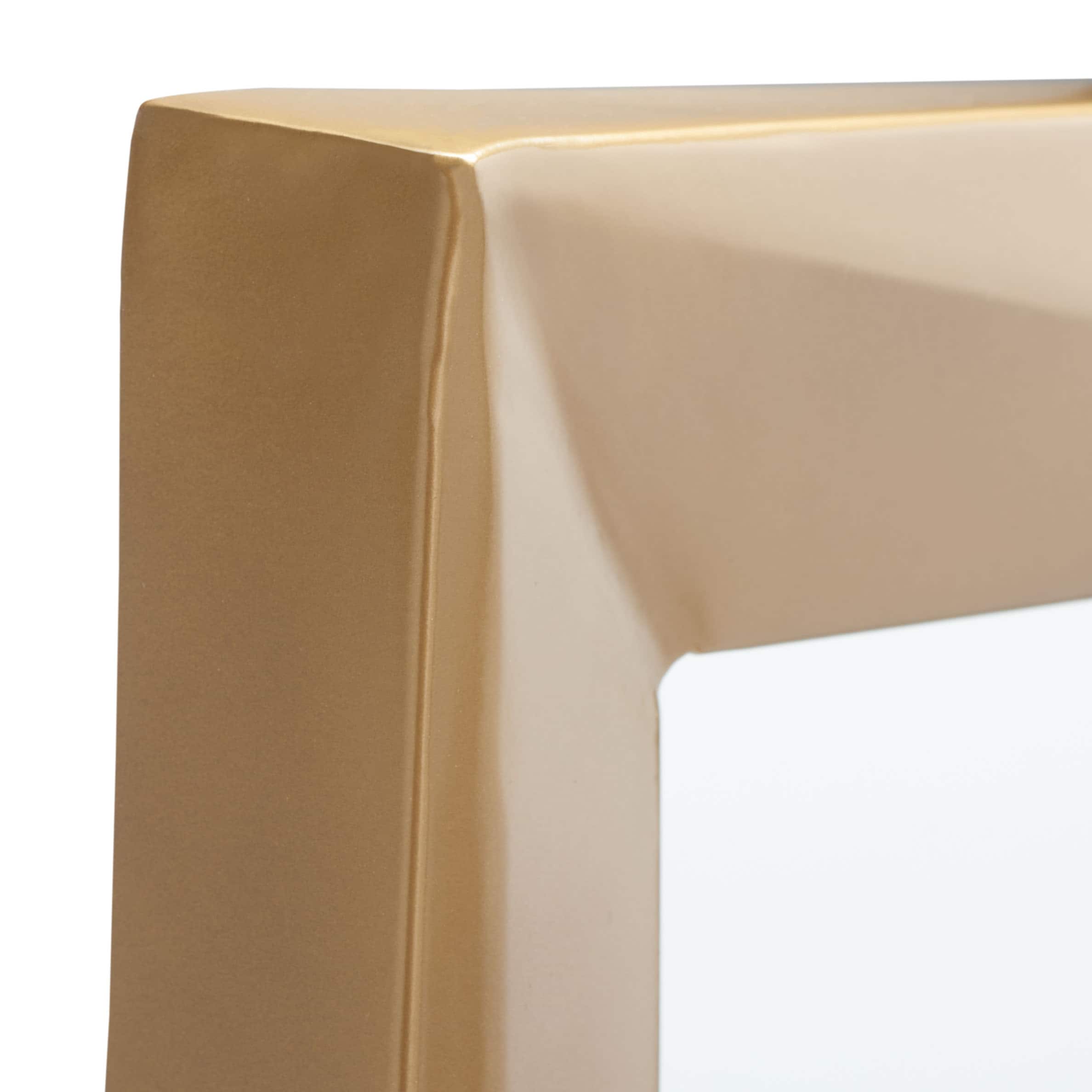Ellarose 24" Gold Rectangular Wood Wall Mirror