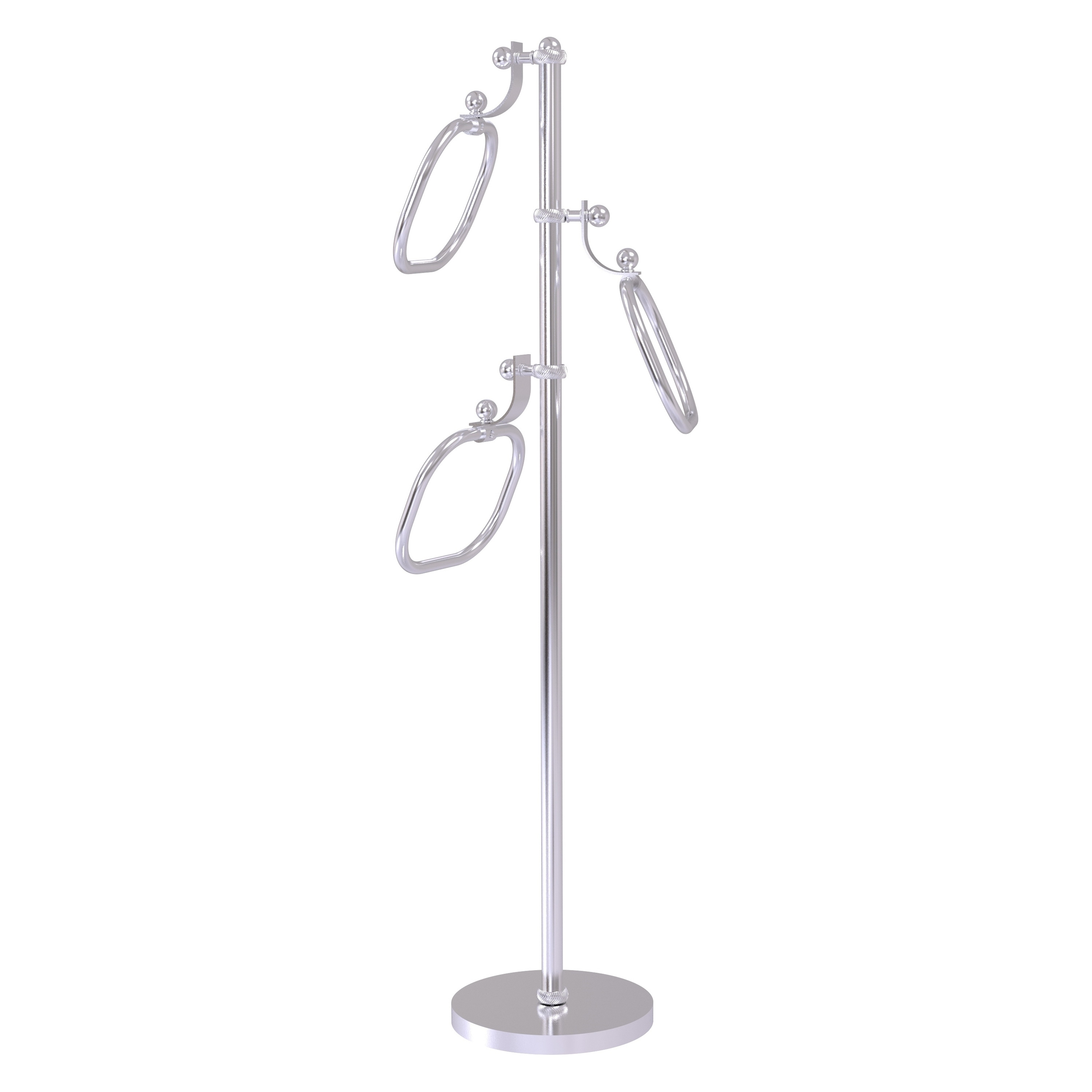 Allied Brass TS-83T-SCH Satin Chrome Freestanding floor Single Towel Ring