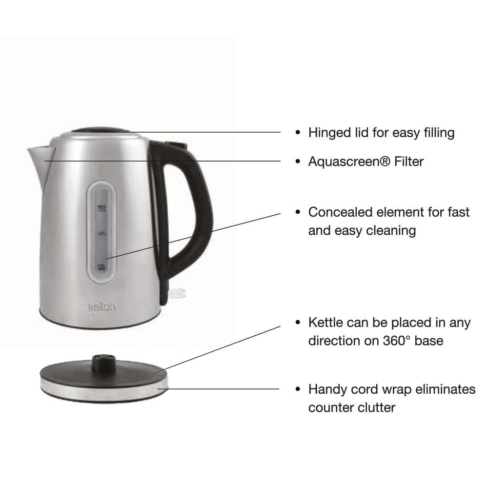 Secura Electric Kettle Water Boiler for Tea Coffee Stainless Steel 1.5L  Large Cordless Hot Water Pot BPA Free with Auto Shut-Off Boil-Dry  Protection