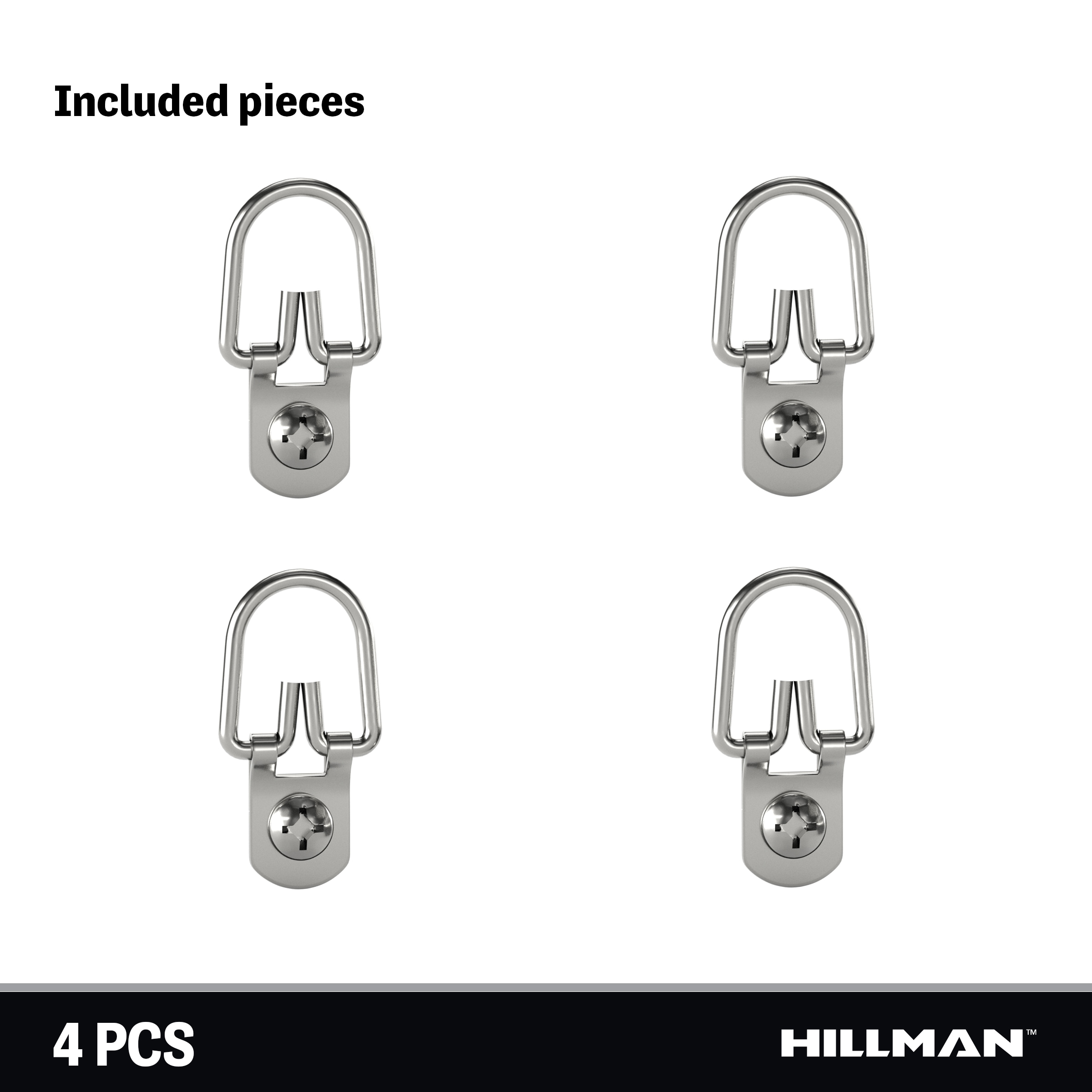 Heavy Duty D-Ring Picture Hangers - 2 Hole with Screws - 50 Pack - Picture Hang Solutions