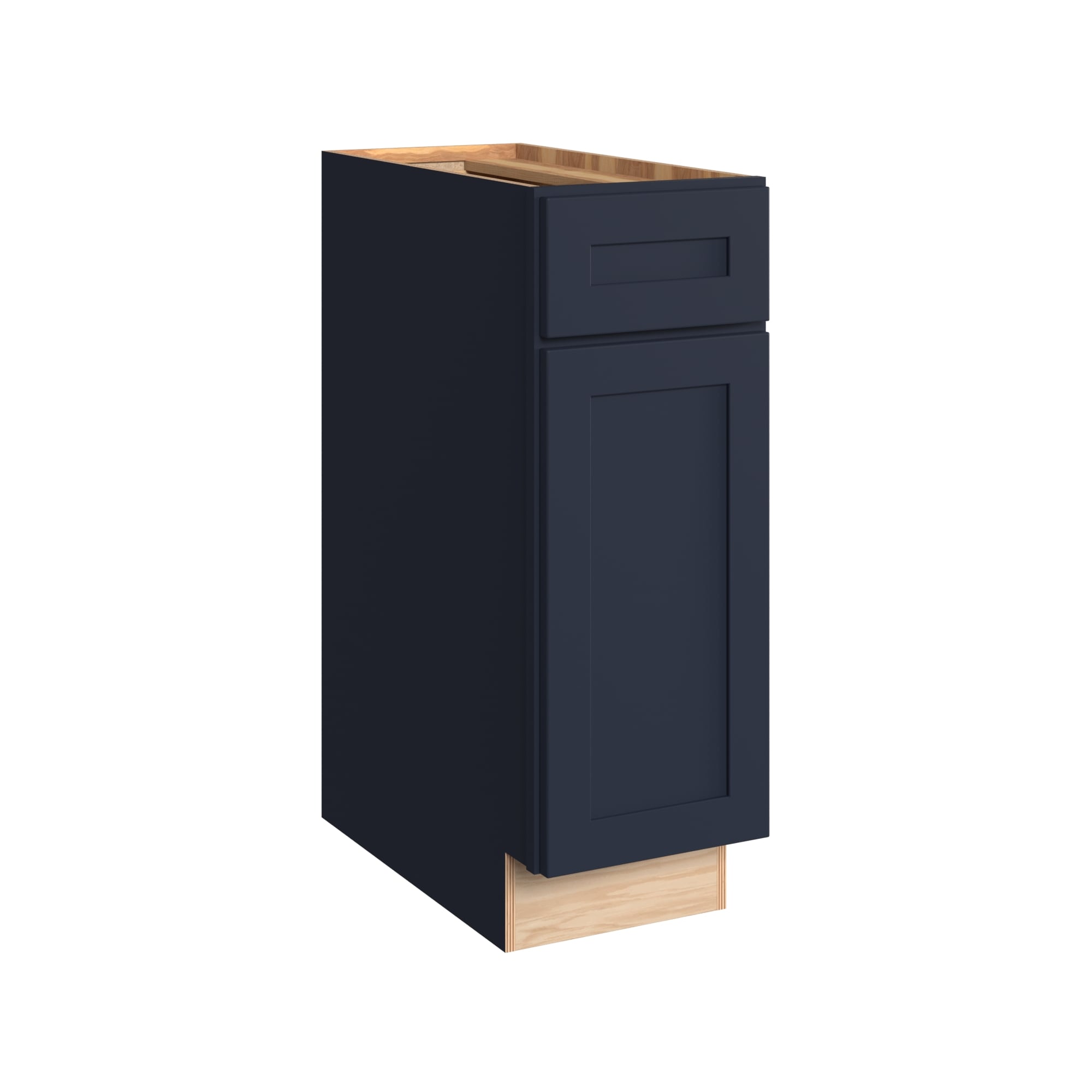 KraftMaid Momentum B12RG77 Deveron 12-in W x 34.5-in H x 24-in D Midnight Base Fully assembled Plywood Cabinet Recessed Panel Shaker