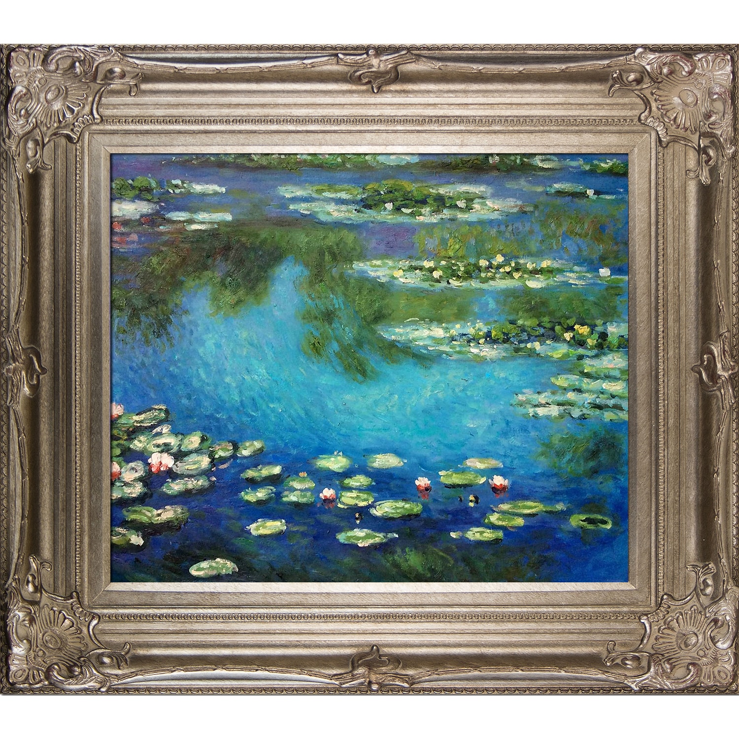 La Pastiche Water Lilies Claude Monet Dark Champagne Wood Framed 30-in ...