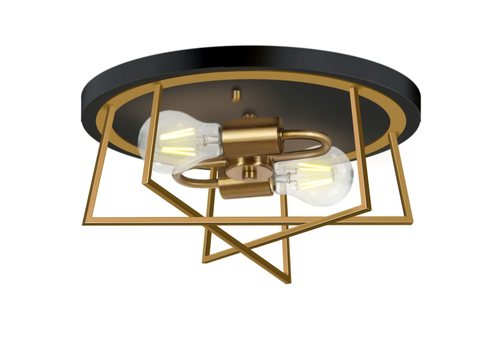 allen + roth 46830-LWUB Valdez 2 -Light 13-in Matte Multiple colors/finishes Flush Mount Light