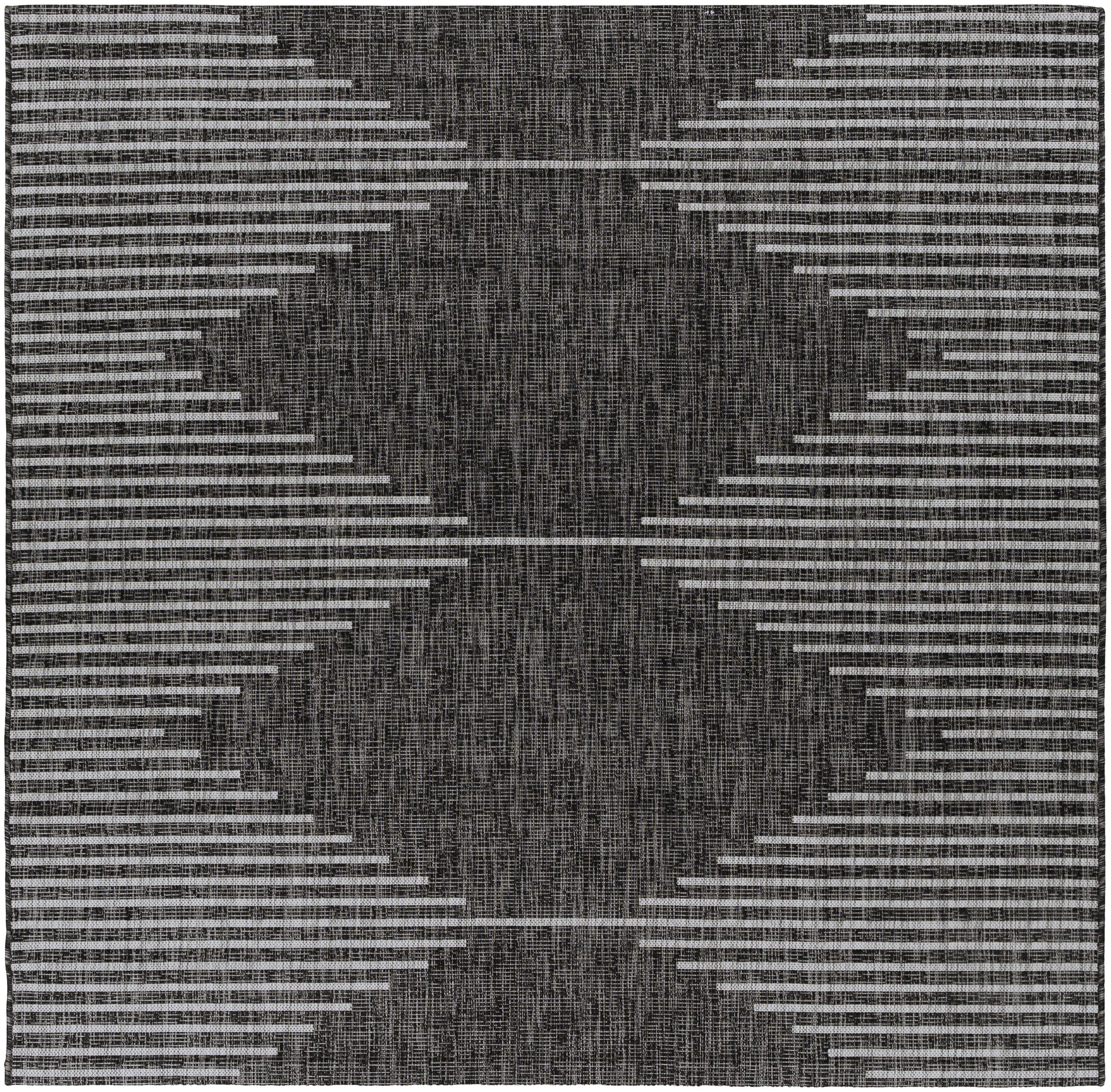 Surya Eagean 4 X 6 (ft) Black Indoor/Outdoor Medallion Mid-century Modern  Area Rug in the Rugs department at