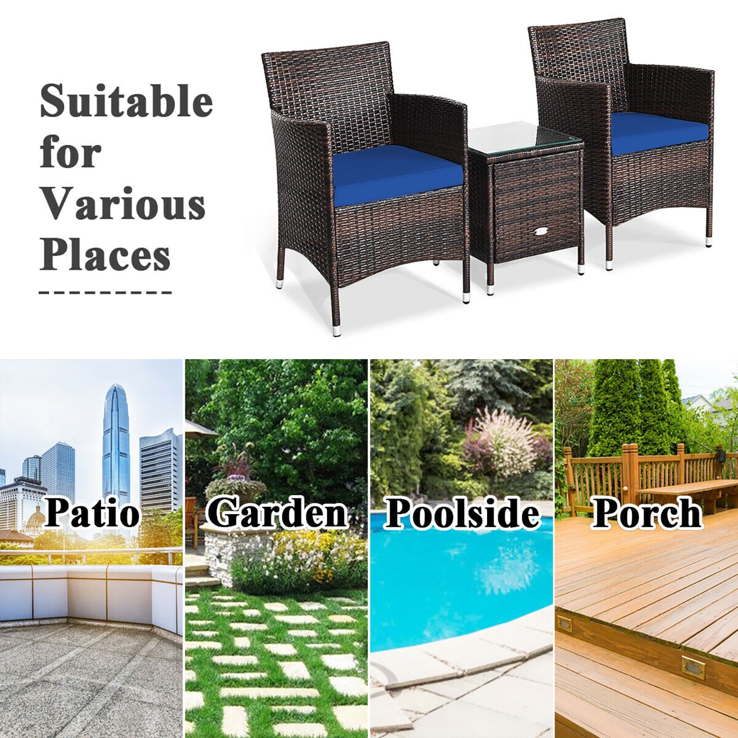 Forclover HYFE-63850TU Patio-Conversation-Sets - View #13