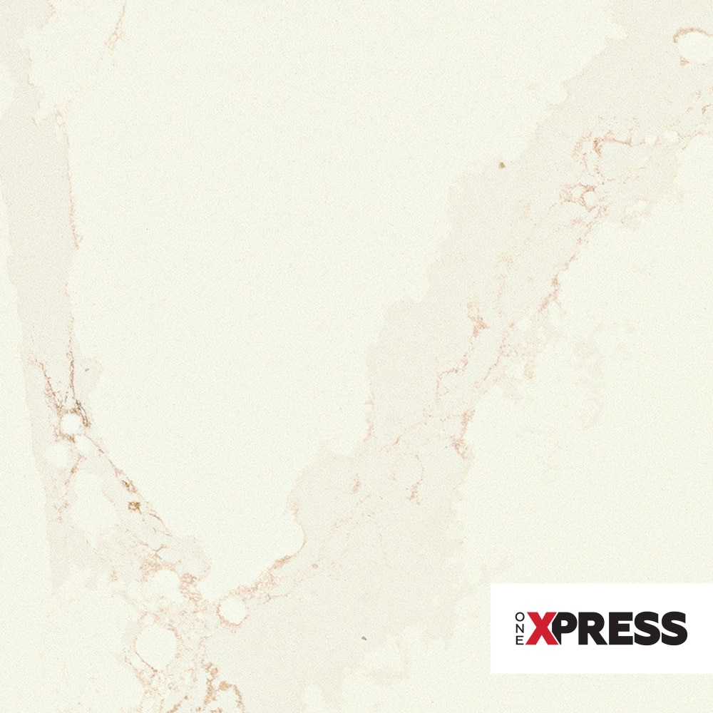 ONE Quartz OQ84SLBM11/4X1L Calacatta Alabaster Calacatta Alabaster Quartz Off-white Kitchen Countertop SAMPLE ( 4-in x 6-in )