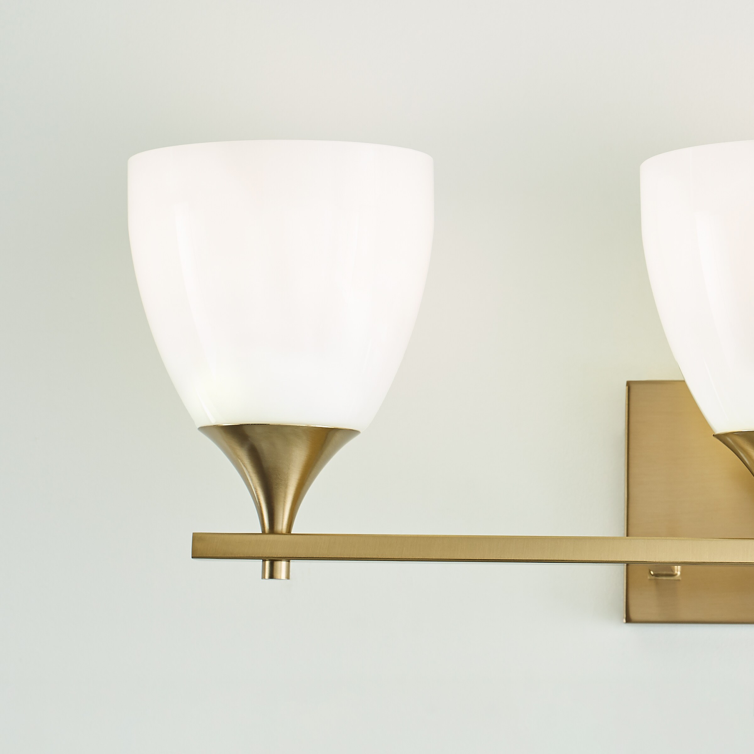 Toffino Satin Brass and Milk Glass 3-Light Wall Sconce