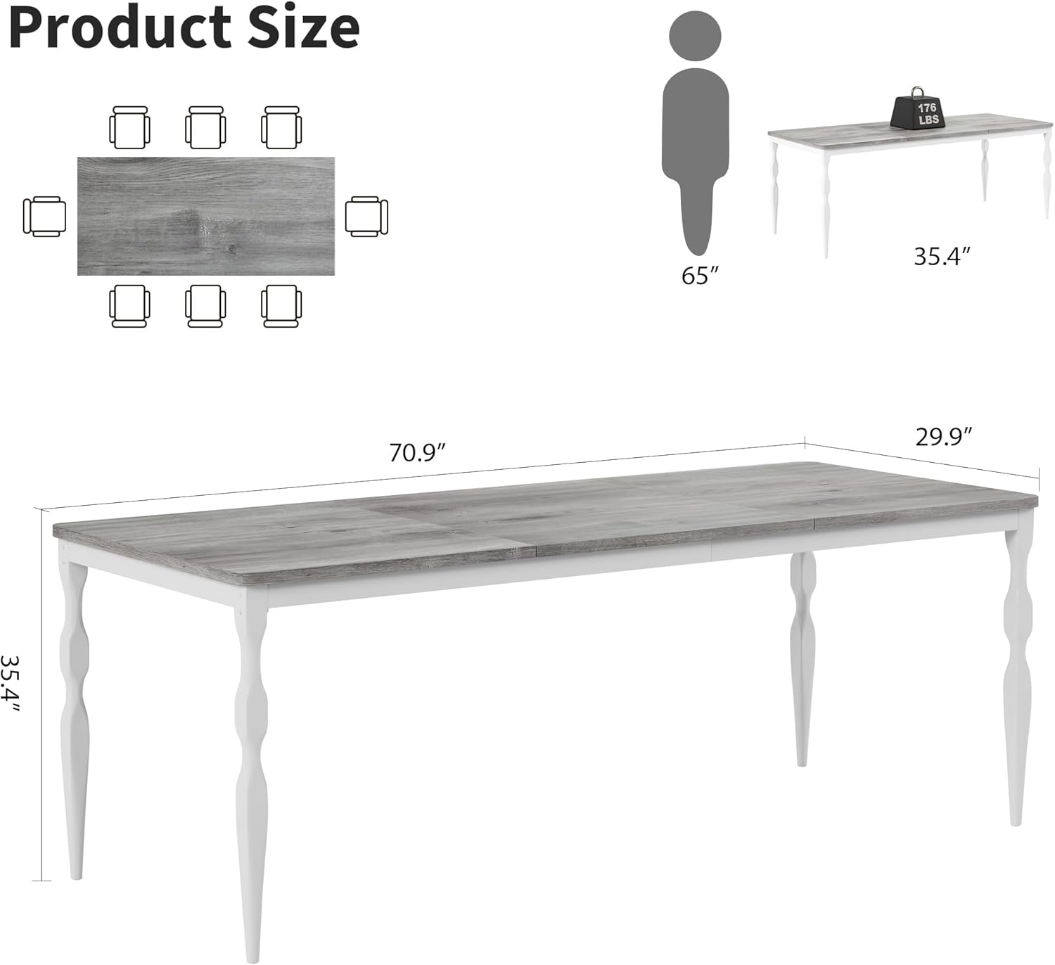 Qeetex DHZ-PHK-33NTS98T Dining-Tables - View #6