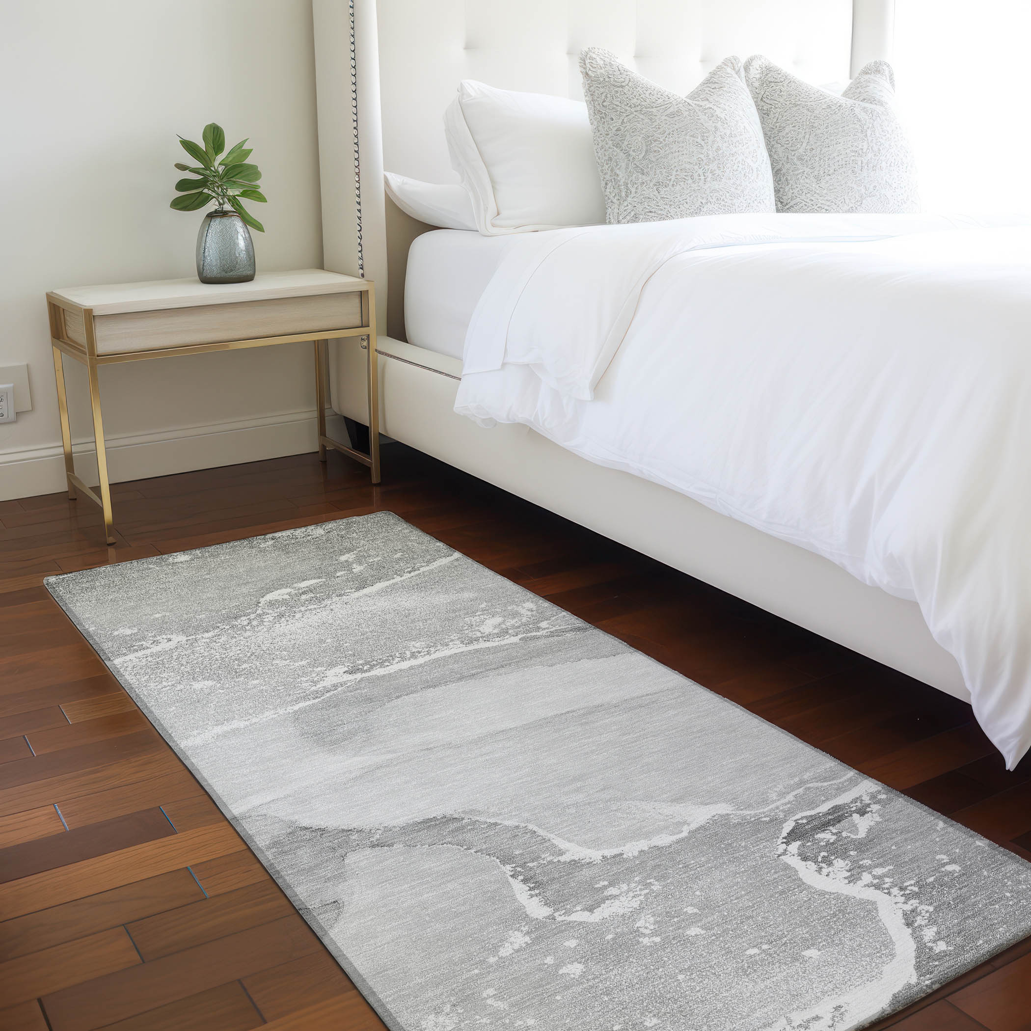 Addison Rugs ACN517GY2X8 Chantille ACN517GY 2 x 7 (ft) Polyester Gray Rectangular Indoor/Outdoor Abstract Machine washable Area rug