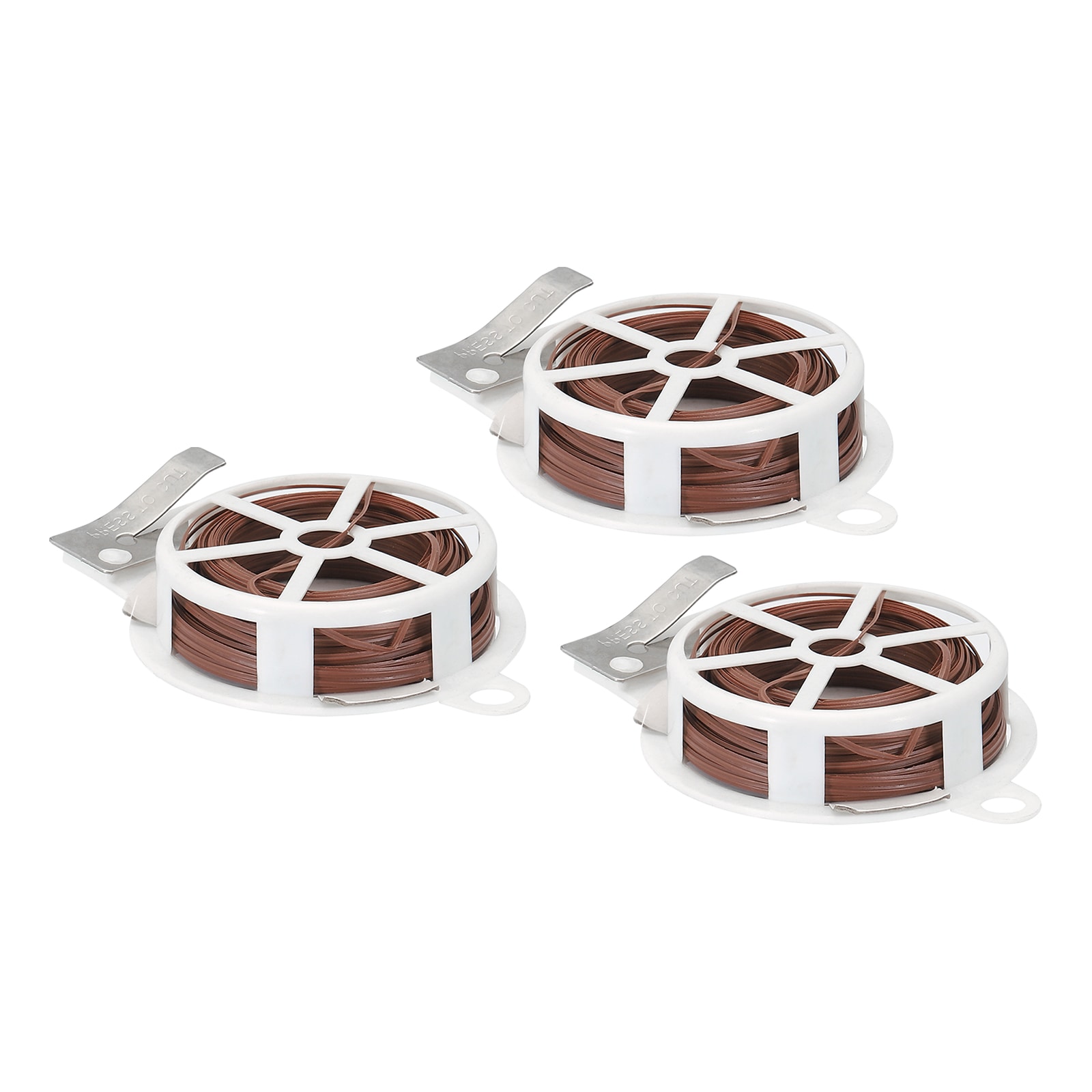 PATIKIL 65ft/20M Twist Ties 3pcs PE Garden Plant Ties with Cutter Reusable for Gardening Climbing Vines Office Home Cable Organizing Brown