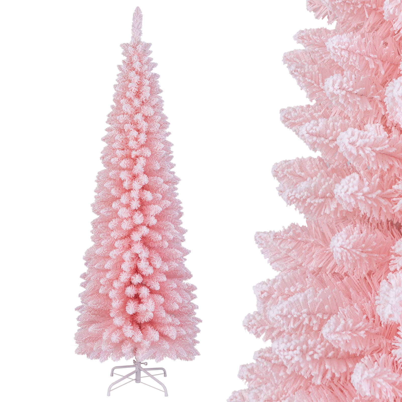 WELLFOR CM-HWY-22794 6-Feet Slim Pink Artificial Christmas Tree