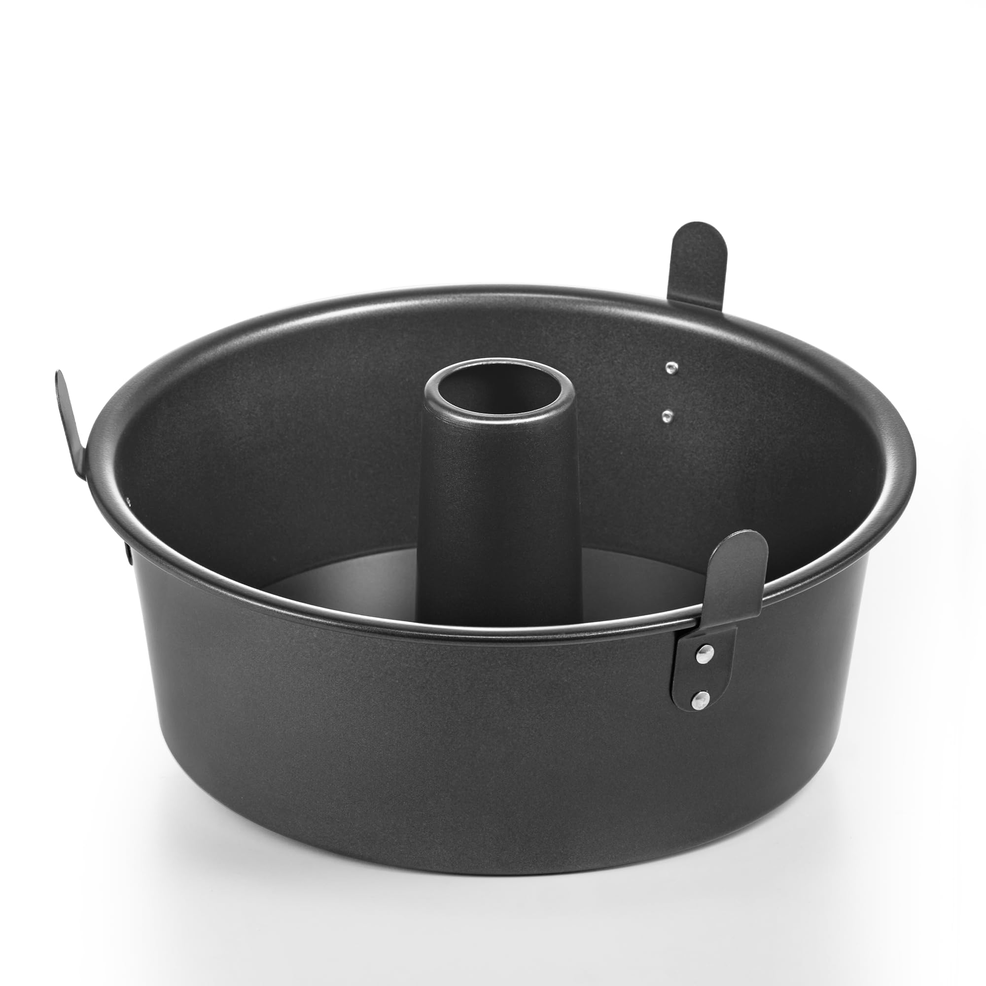 DHMHD  Angel Food Cake Pan with Removable Bottom 10 Inch Tube Pan Nonstick Pound Cake Mold Heavy Duty Dark Grey durable home and garden accessory