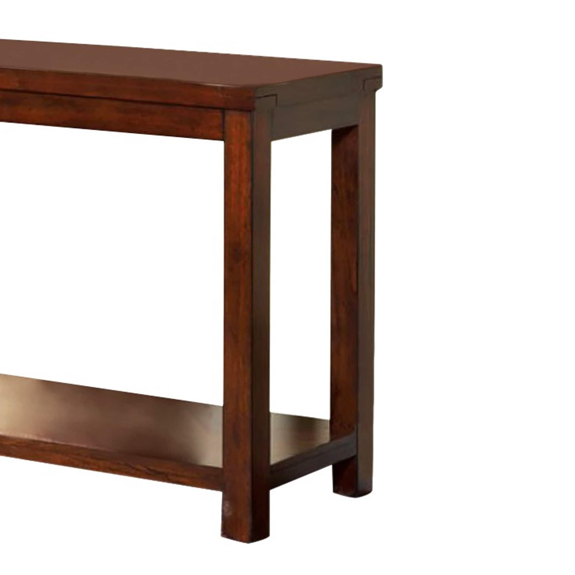 Benzara Contemporary Brown Wood Console Table With Integrated Storage, 2 Drawers, And Open Shelf ...