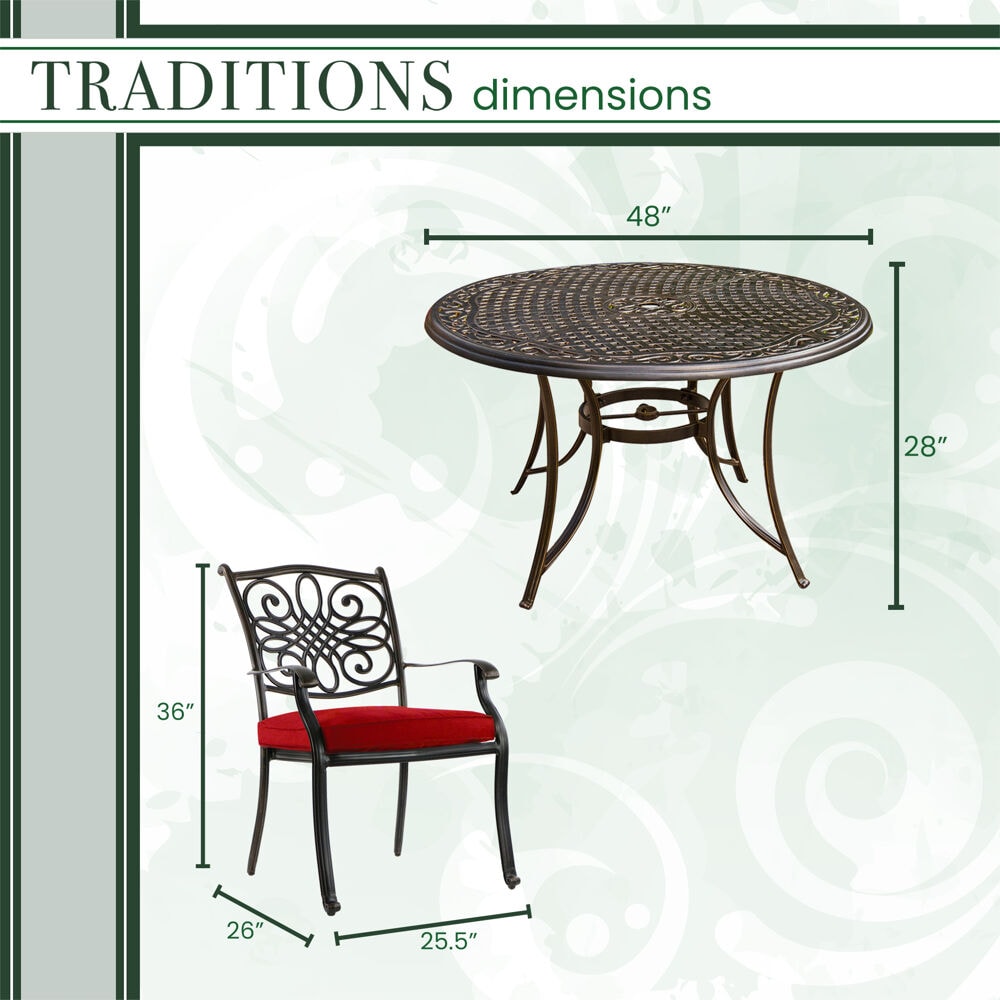 Hanover TRADDN5PC-RED Patio-Dining-Sets - View #4