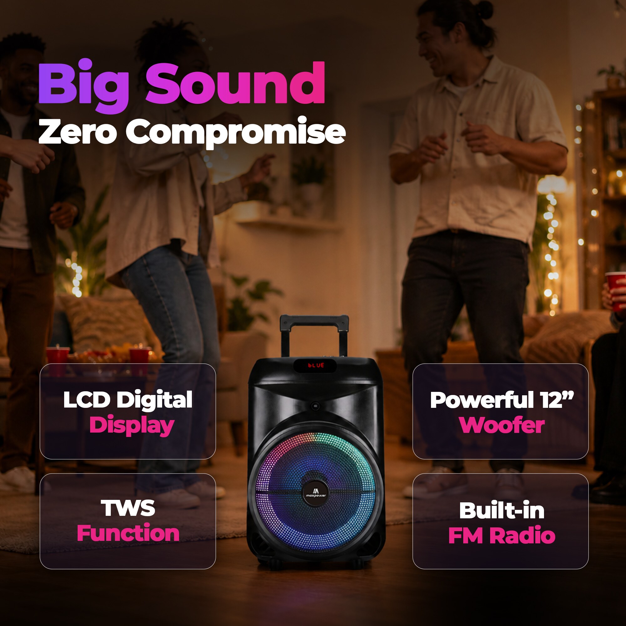 Max Power MPD892-ST RUMBLE 12 Portable-Speakers - View #5