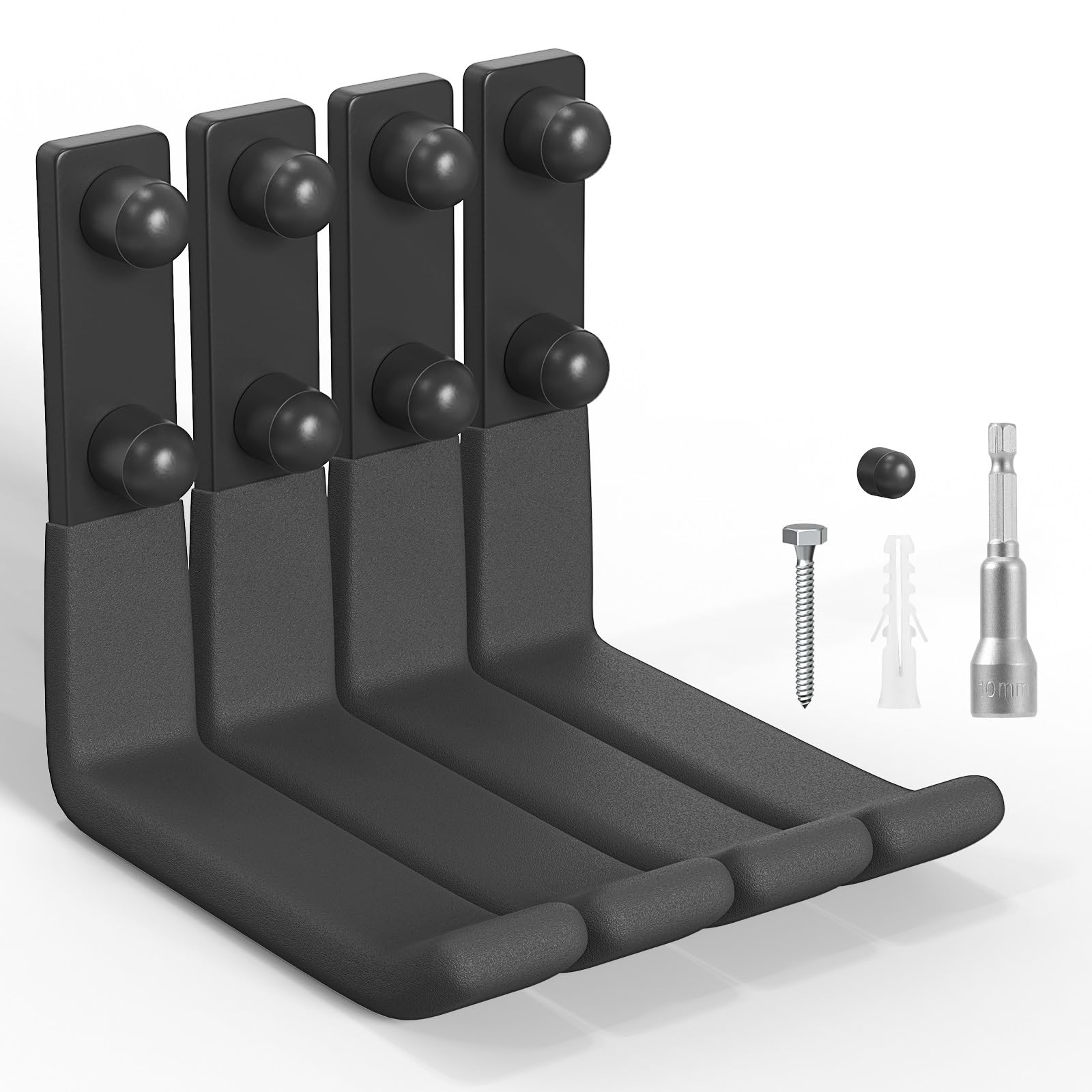 KIWDZFU  Heavy Duty Garage Hooks 4 Pack Wall Mount Ladder Hooks for Garage Storage Utility Hooks for Hanging Ladders Ropes Hoses and Garden Tools