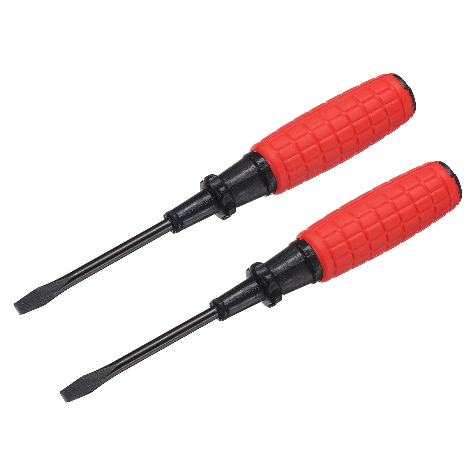 Harfington 2pcs SL4 Flat Head Screwdriver 5.3inch Length 45# Steel Magnetic Slotted Screwdrivers with Ergonomic Grip for Appliances Furniture Automotive Repairing