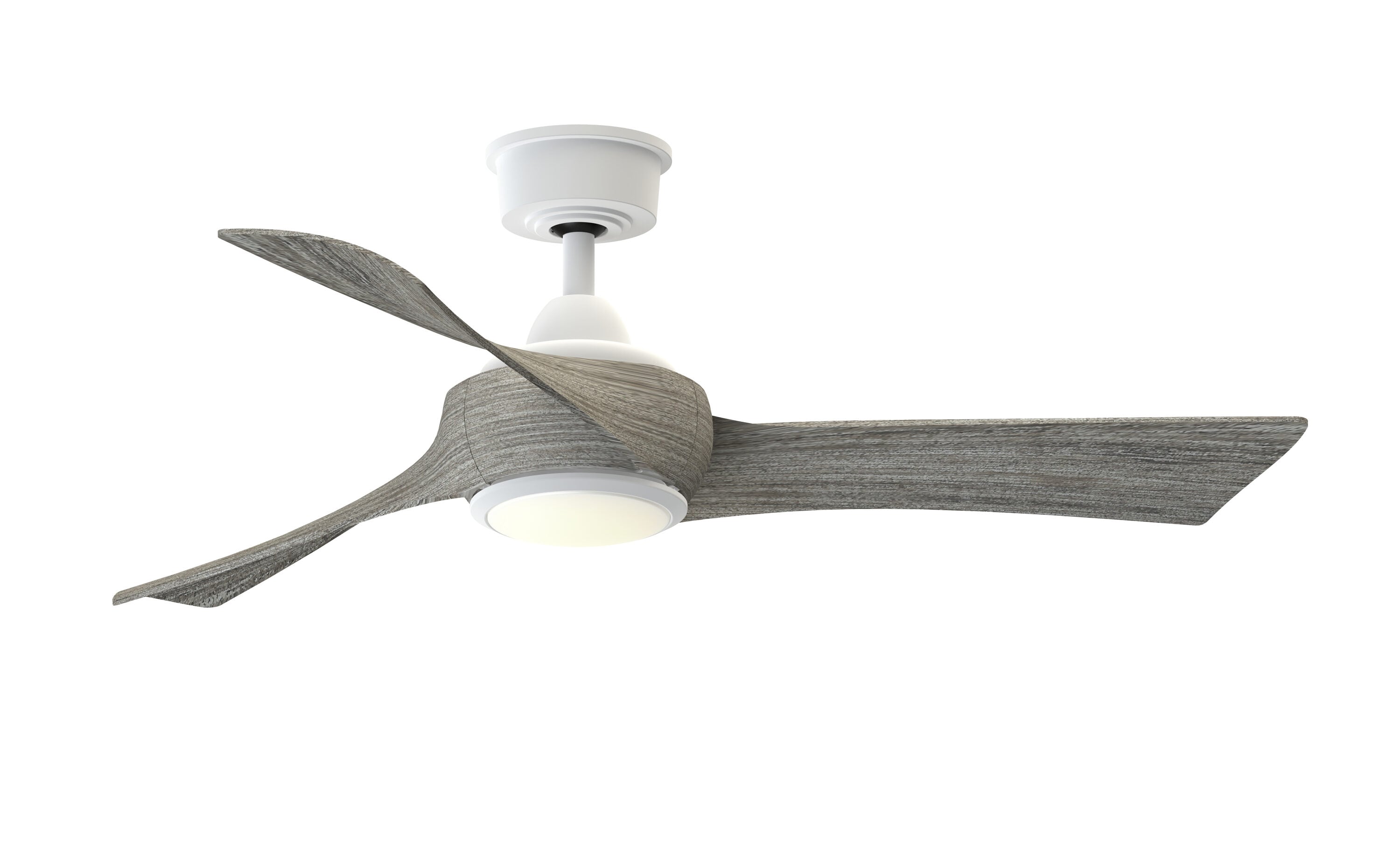 Fanimation Wrap Custom 56-in Black with Weathered Wood Blades Color-changing Integrated LED Indoor/Outdoor Smart Ceiling Fan with Light and Remote (3-Blade) FPD8530BL-56WE-LK Sansujyuku sansujyuku.com