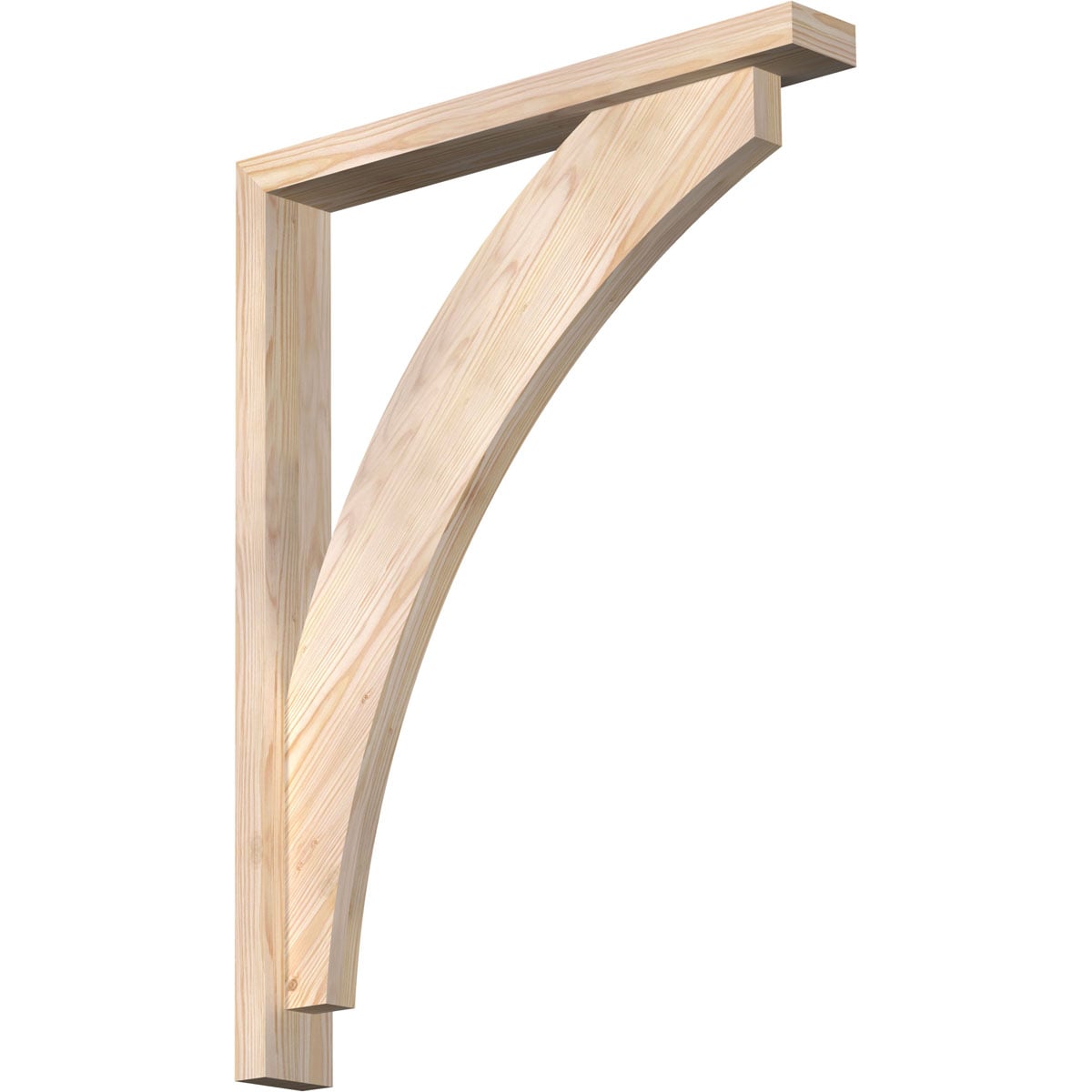 Ekena Millwork 1464128 Thorton Block Smooth Bracket with Offset Brace 3-1/2-in x 26-in x 34-in Douglas fir Brown Wood Standard bracket